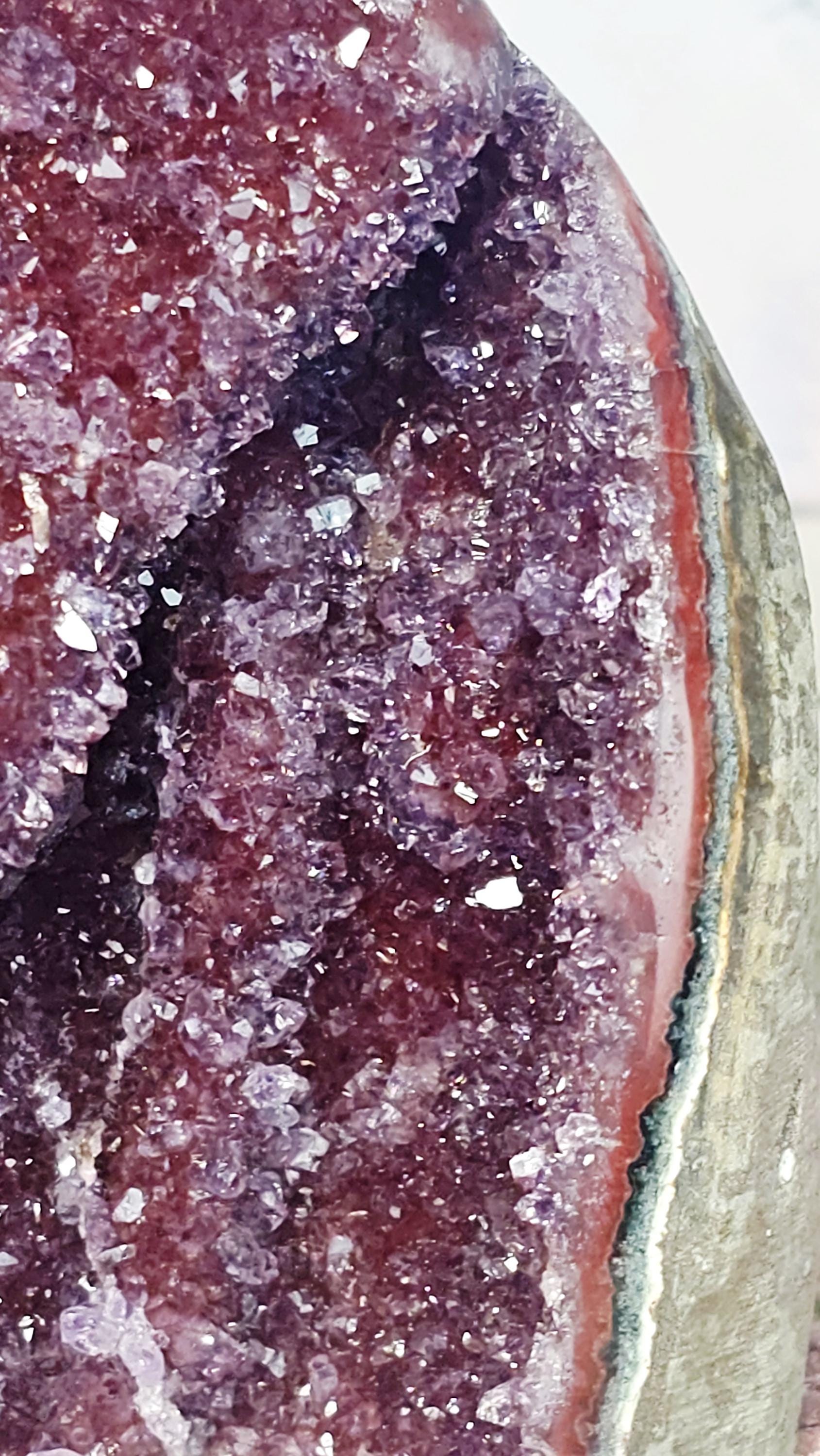Rainbow Amethyst Cutbase, Red and Purple Amethyst, Statement Piece, Home Decor, Crystal Gift