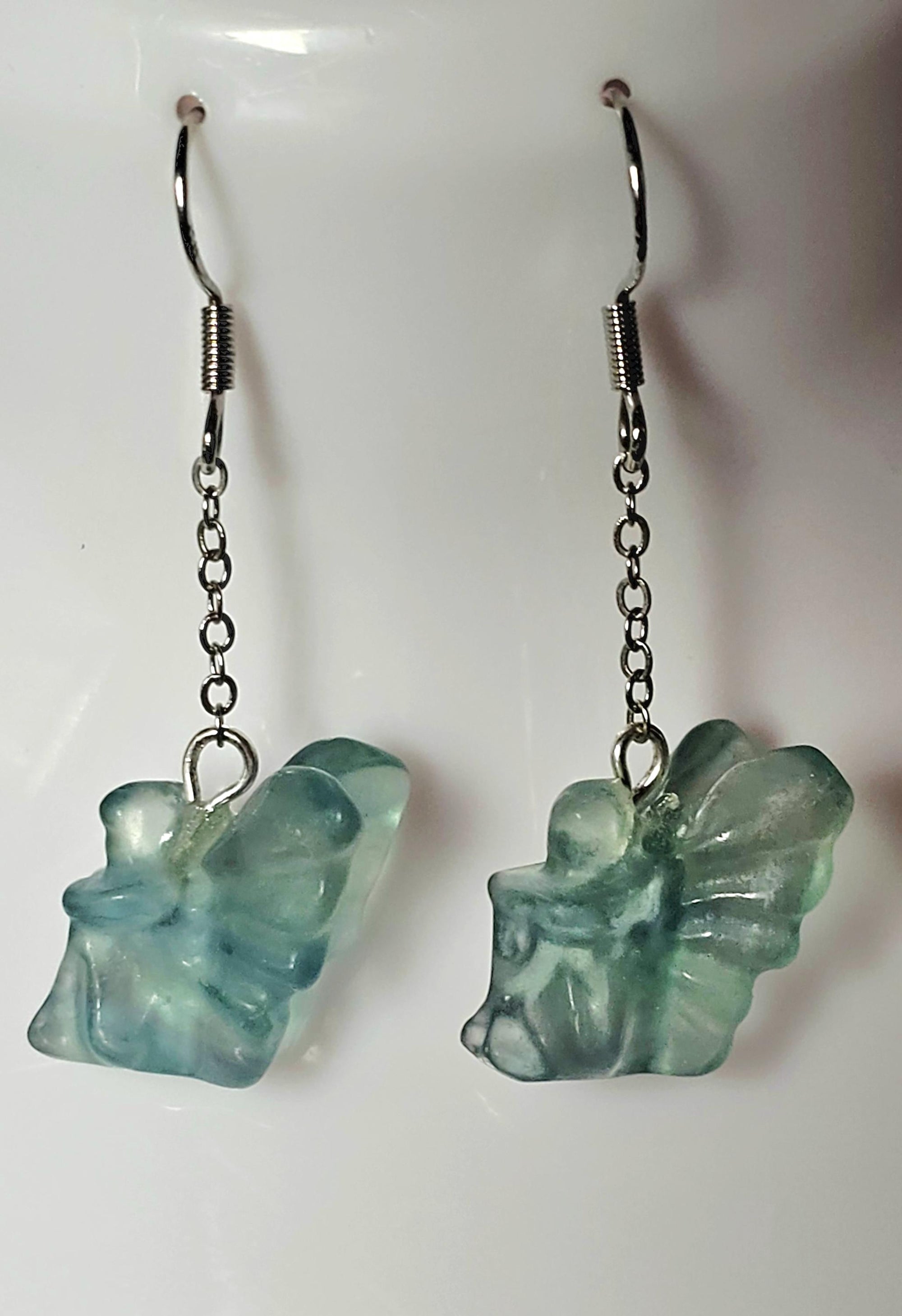 Fluorite Fairy Earrings 925 Silver , Handmade Earrings,