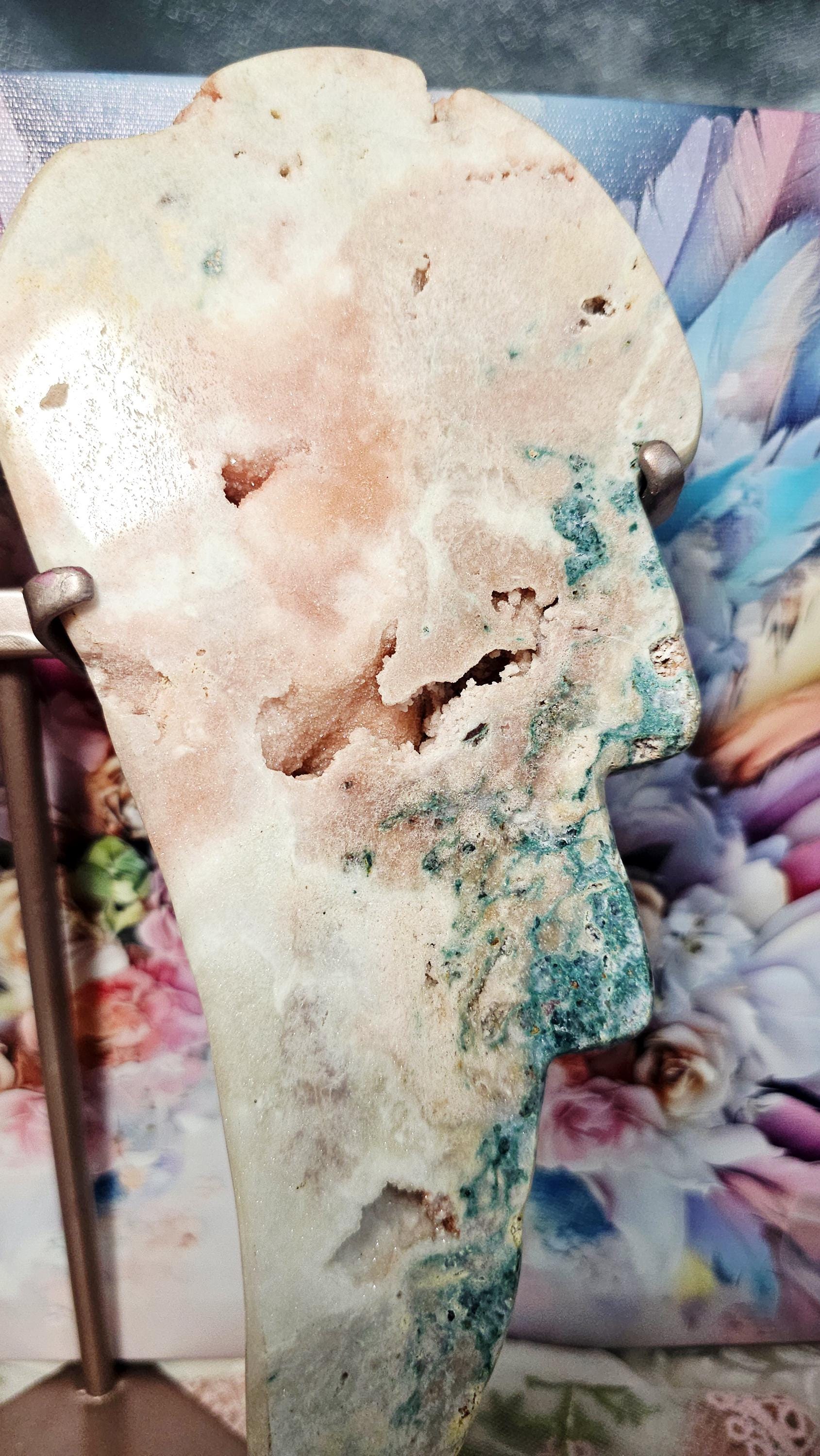 LG Large Pink Amethyst Wings, Druzy Crystal Decor