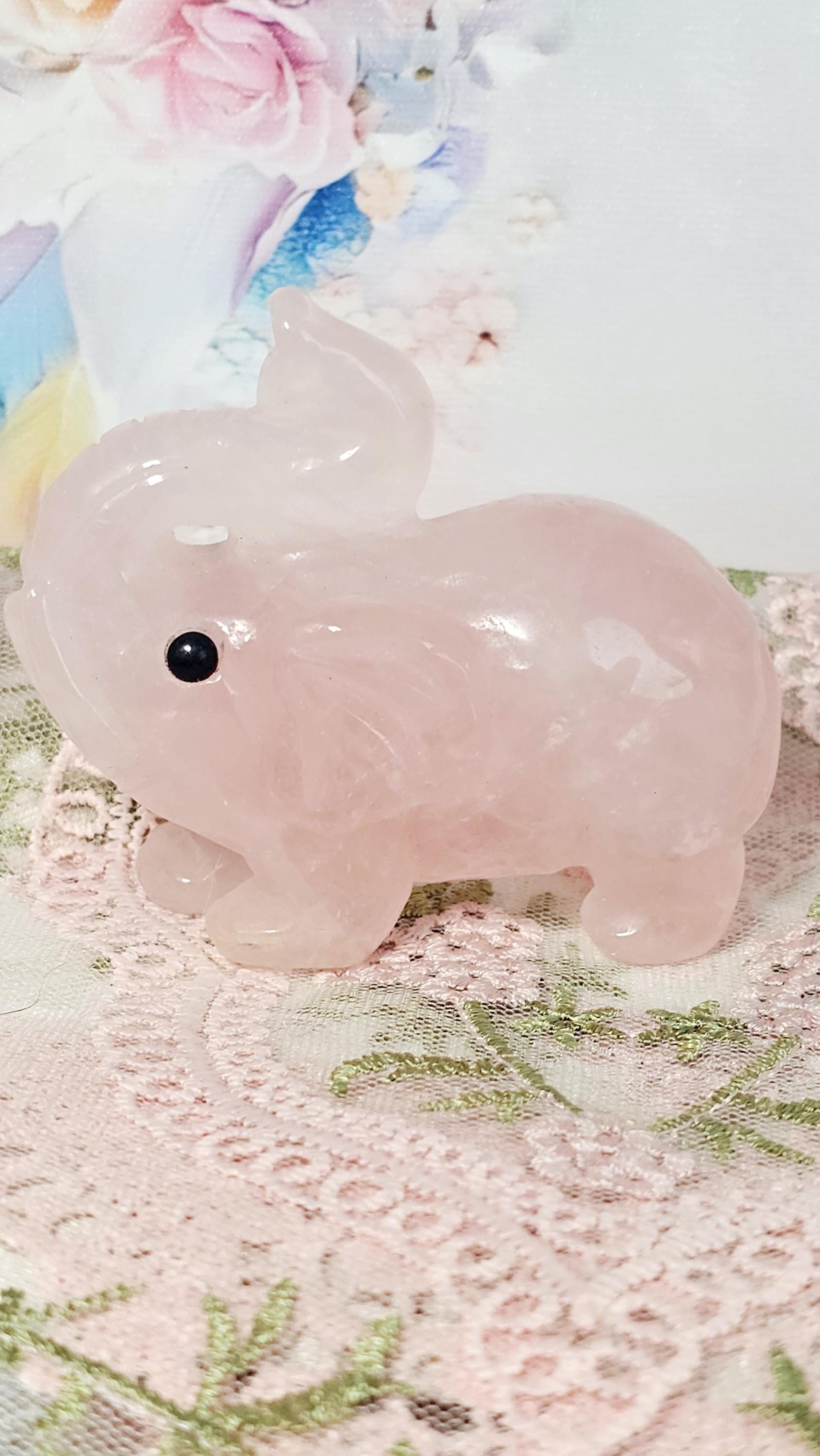 Rose Quartz Elephant, Elephant, Home Decor, Gift, Healing Stone