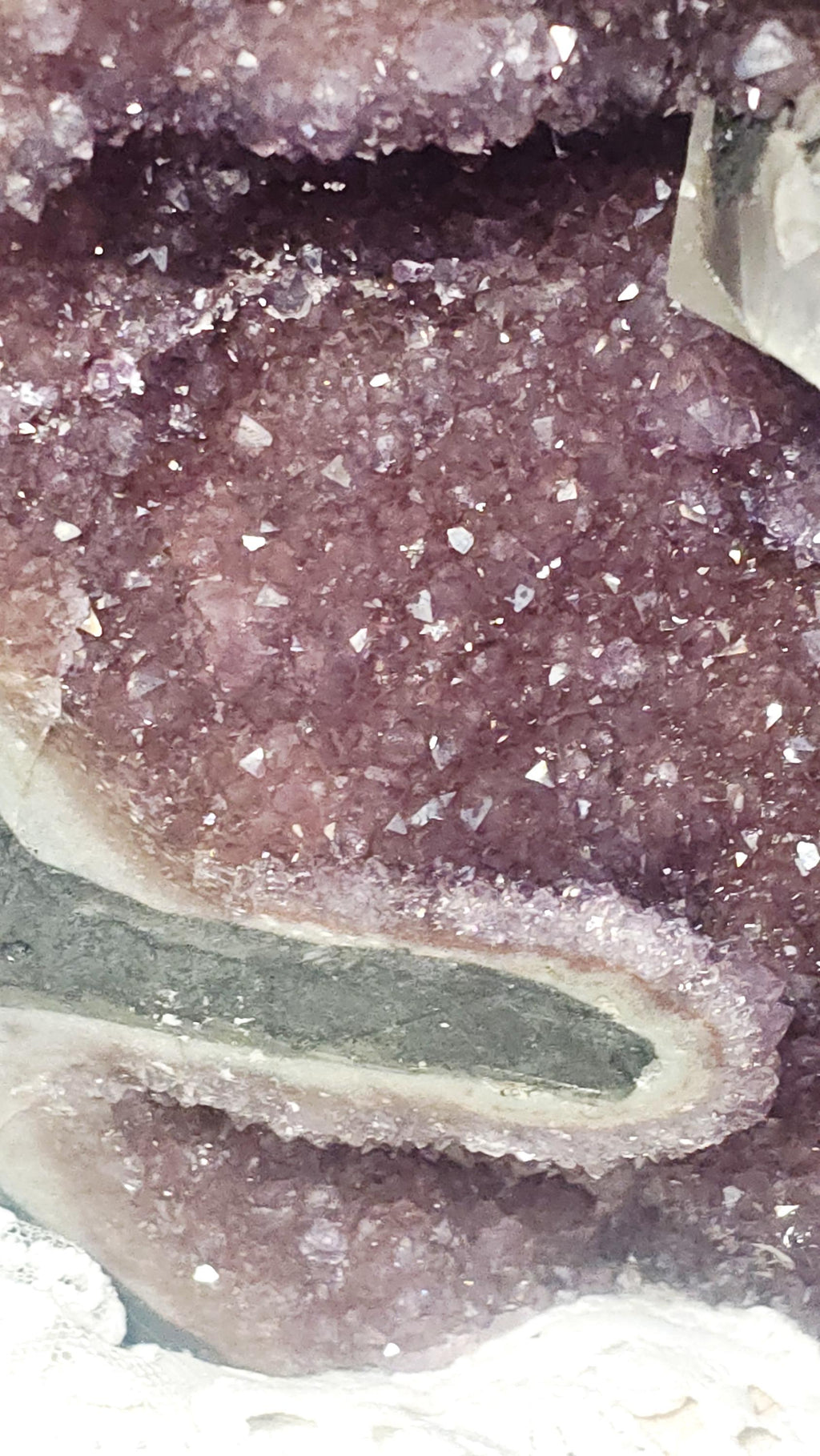 Red Amethyst Cathedral Geode with Calcite, Rainbow Crystals, Uruguay Specimen