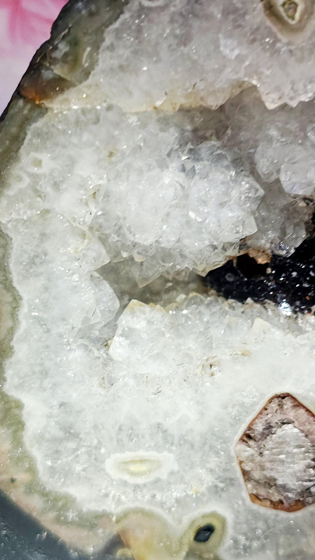 Amethyst Stalactite Calcite Cathedral, Rainbow Geode Crystal Specimen, Uruguay Origin