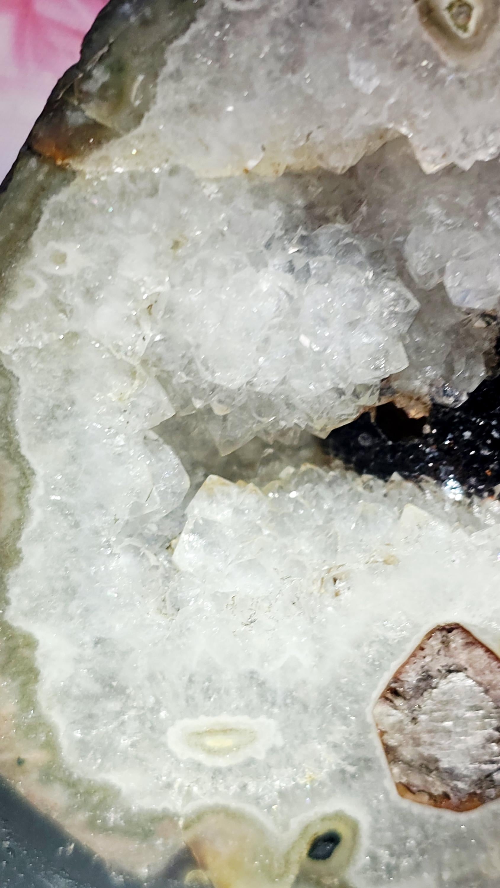Amethyst Stalactite Calcite Cathedral, Rainbow Geode Crystal Specimen, Uruguay Origin
