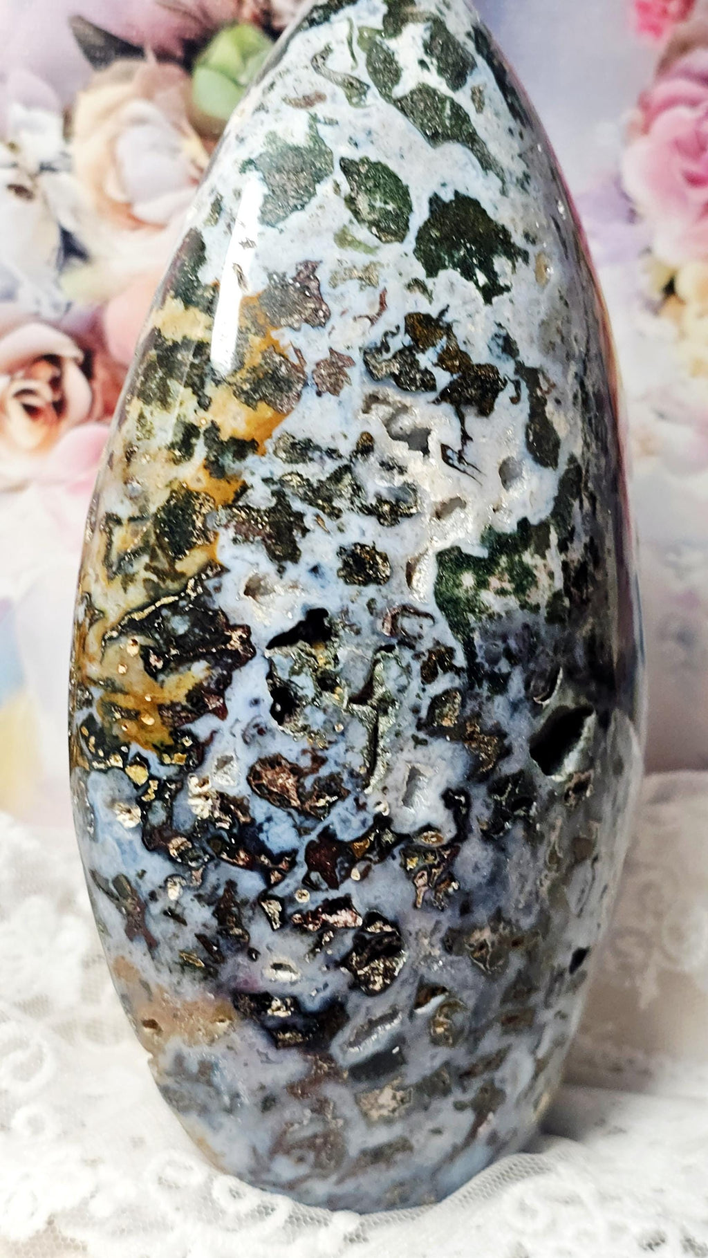 Galaxy Ocean Jasper Freeform, Vibrant Chakra Crystal, Home Decor Gift
