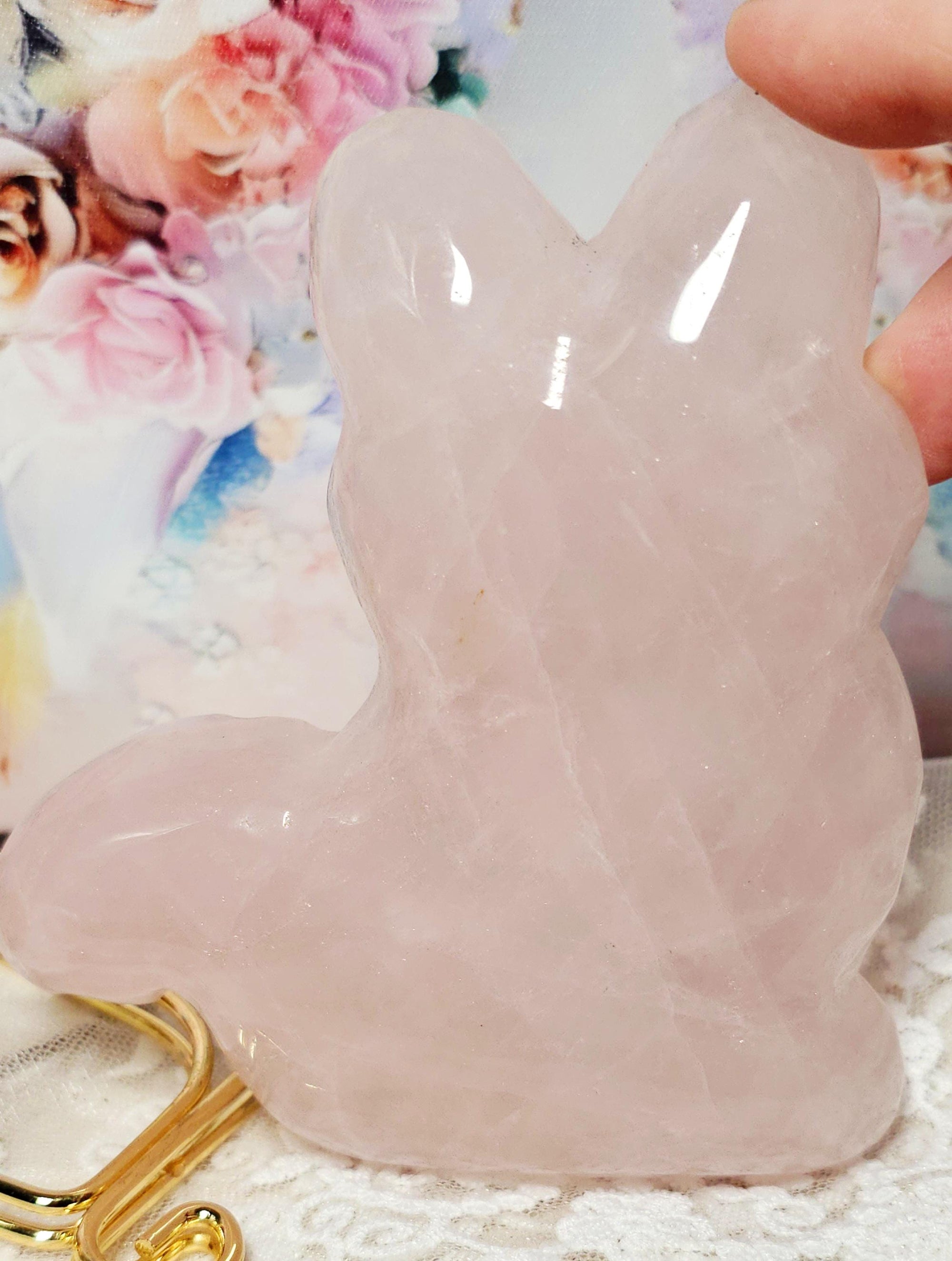 Rose Quartz Cat Bowl, Love and Healing Crystal, Heart Chakra