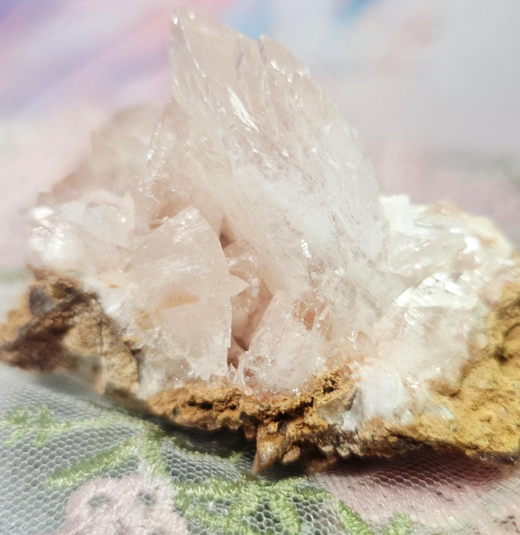 Pink Dogtooth Calcite Specimen, Rainbows, Hunan China, 4.4 oz, 3.18x2.25 inches