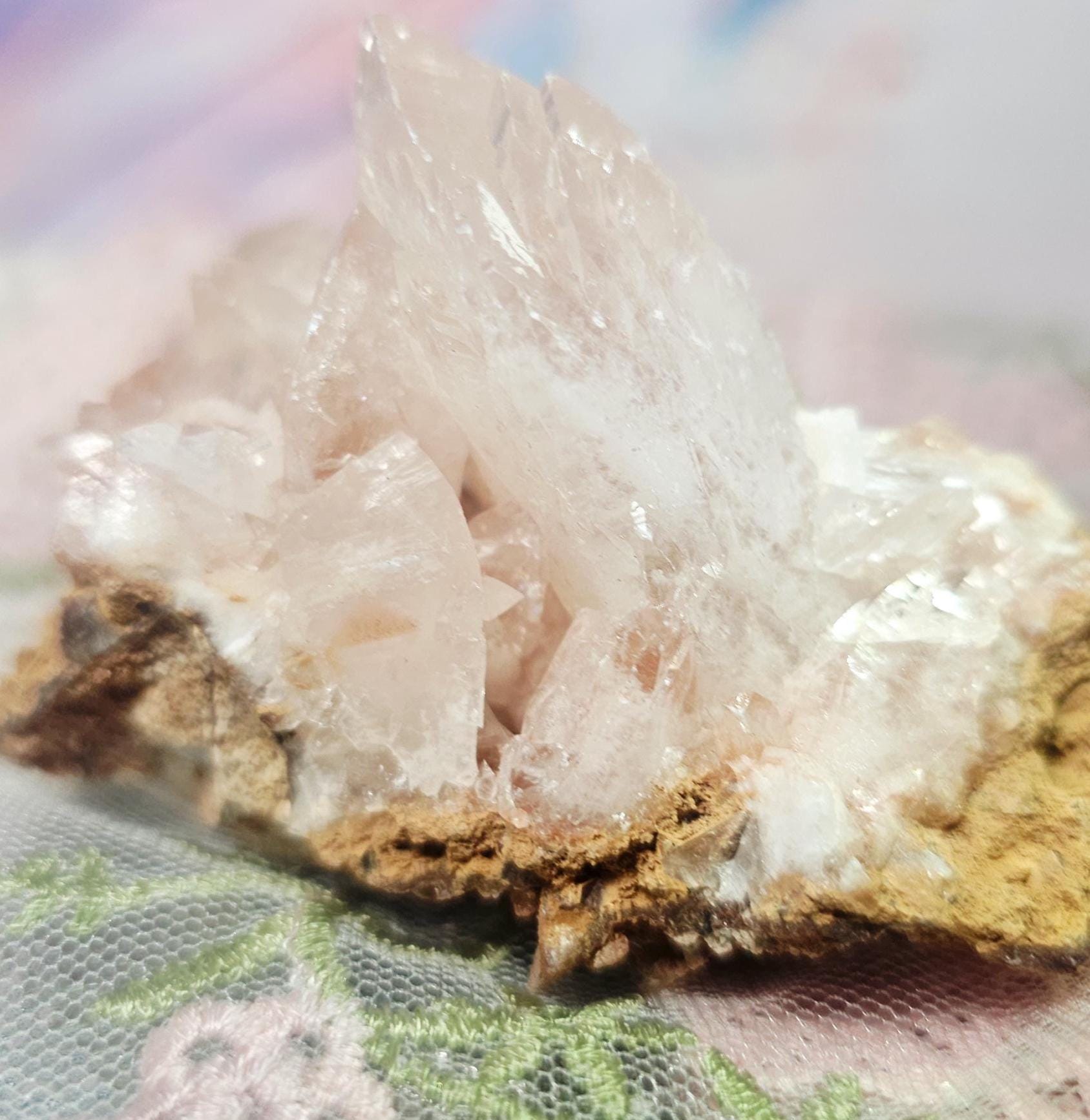 Pink Dogtooth Calcite Specimen, Rainbows, Hunan China, 4.4 oz, 3.18x2.25 inches