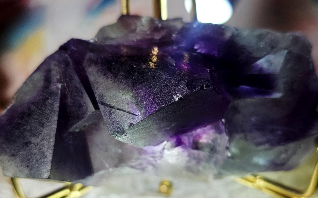 Octahedron Fluorite Specimen, Inner Mongolia, Purple Blue Green Bands, Rare Large Crystal