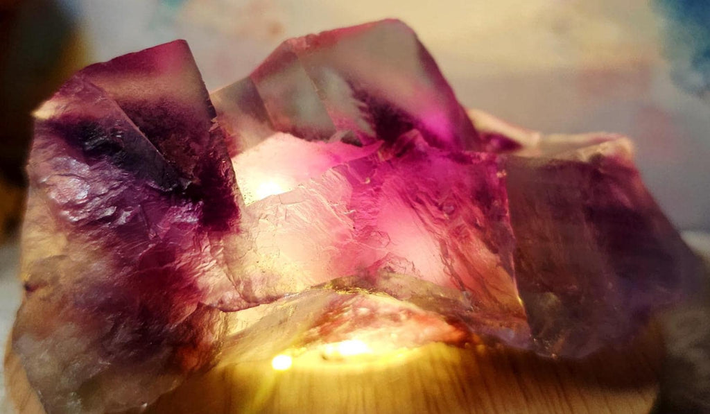 Octahedron Fluorite Specimen, Inner Mongolia, Purple Blue Green Bands, Rare Large Crystal