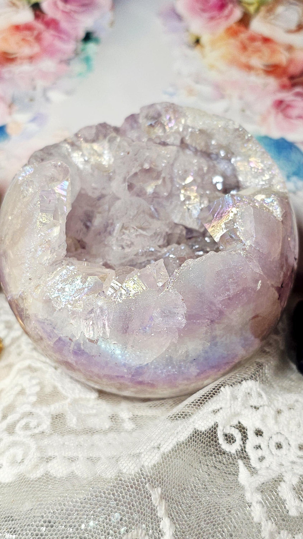 Rare Angel Aura Amethyst Sphere, Home Decor, Crystal Ball,  Gift, Statement Piece