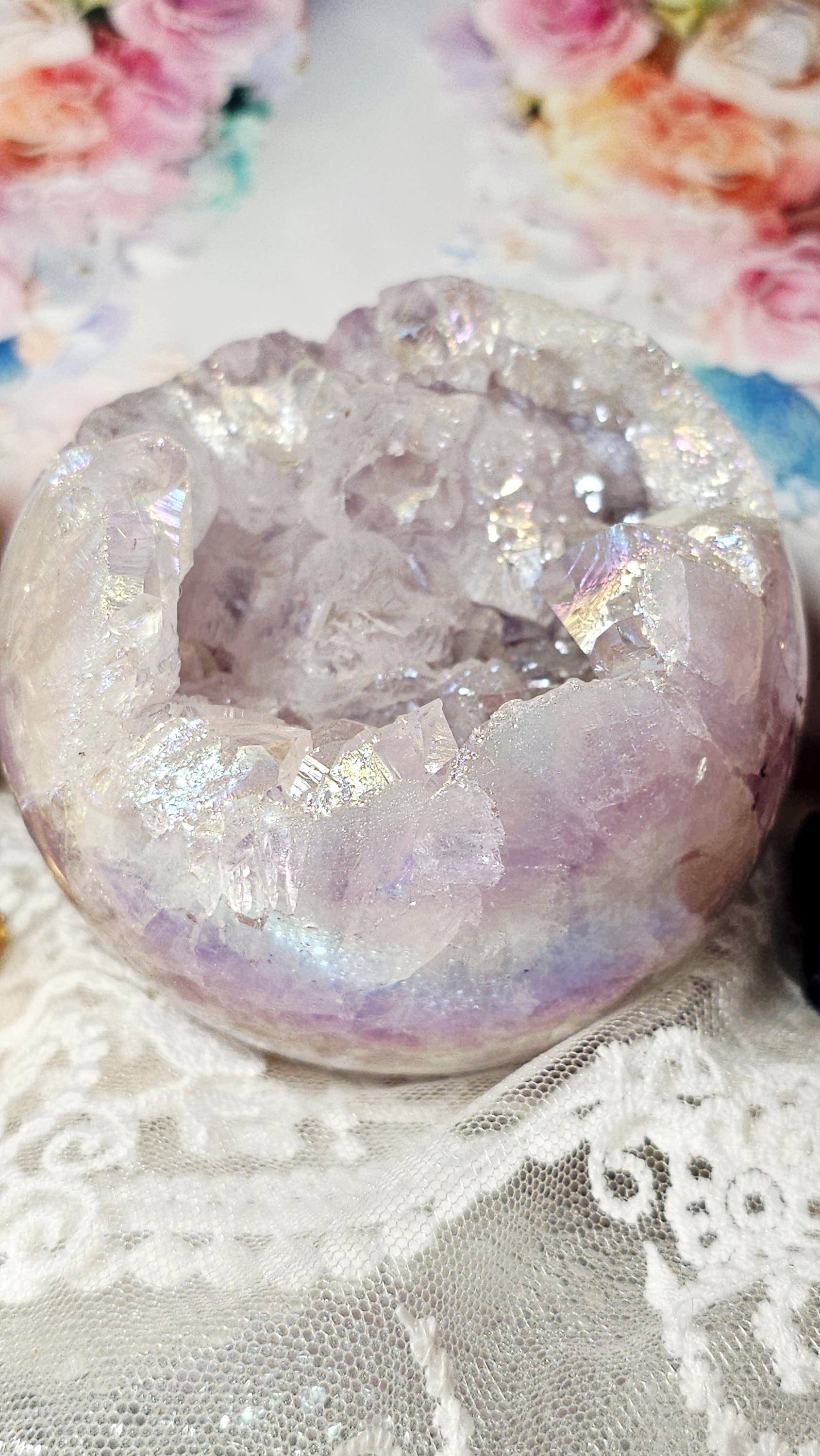 Rare Angel Aura Amethyst Sphere, Home Decor, Crystal Ball,  Gift, Statement Piece