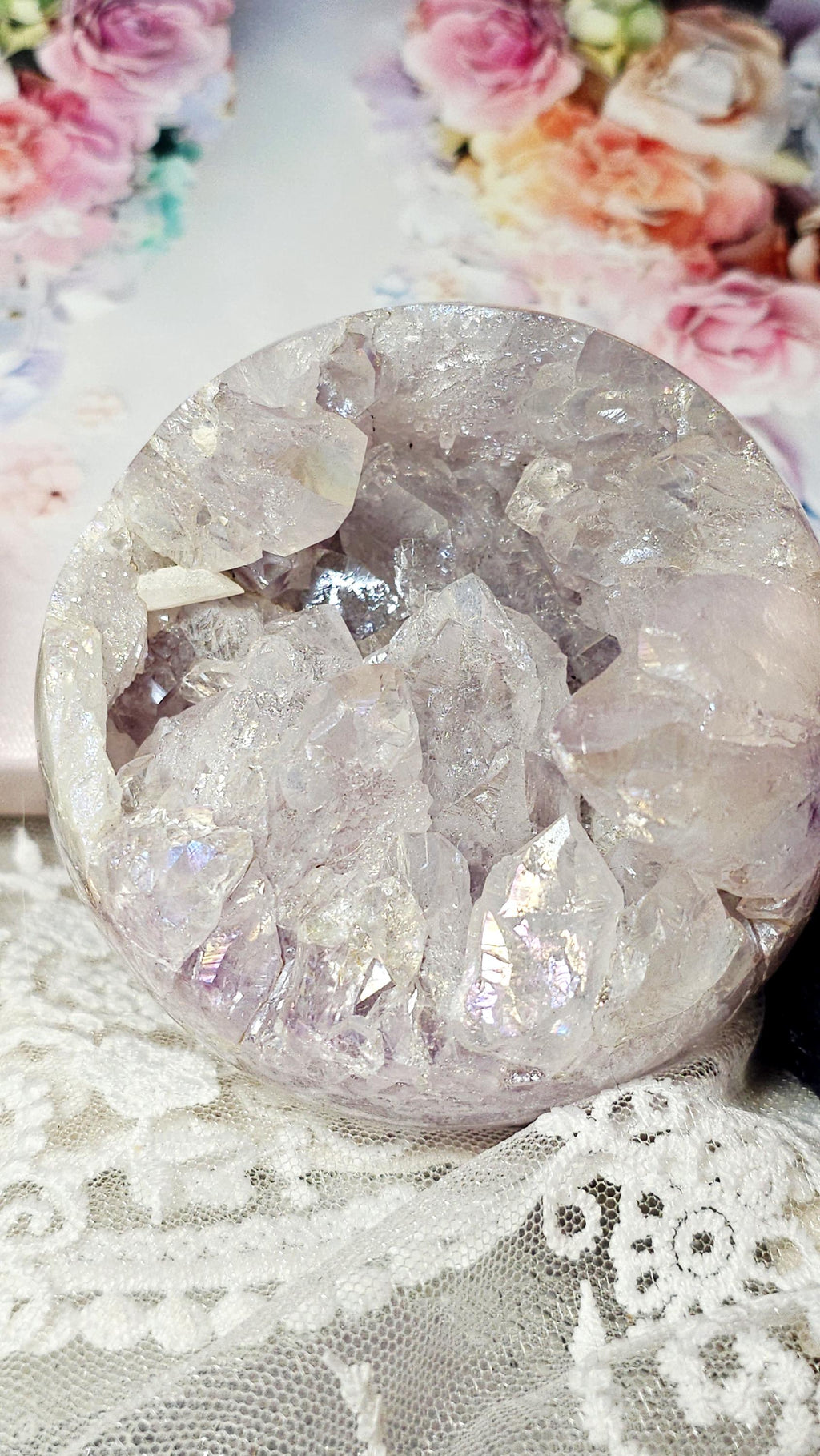 Rare Angel Aura Amethyst Sphere, Home Decor, Crystal Ball,  Gift, Statement Piece