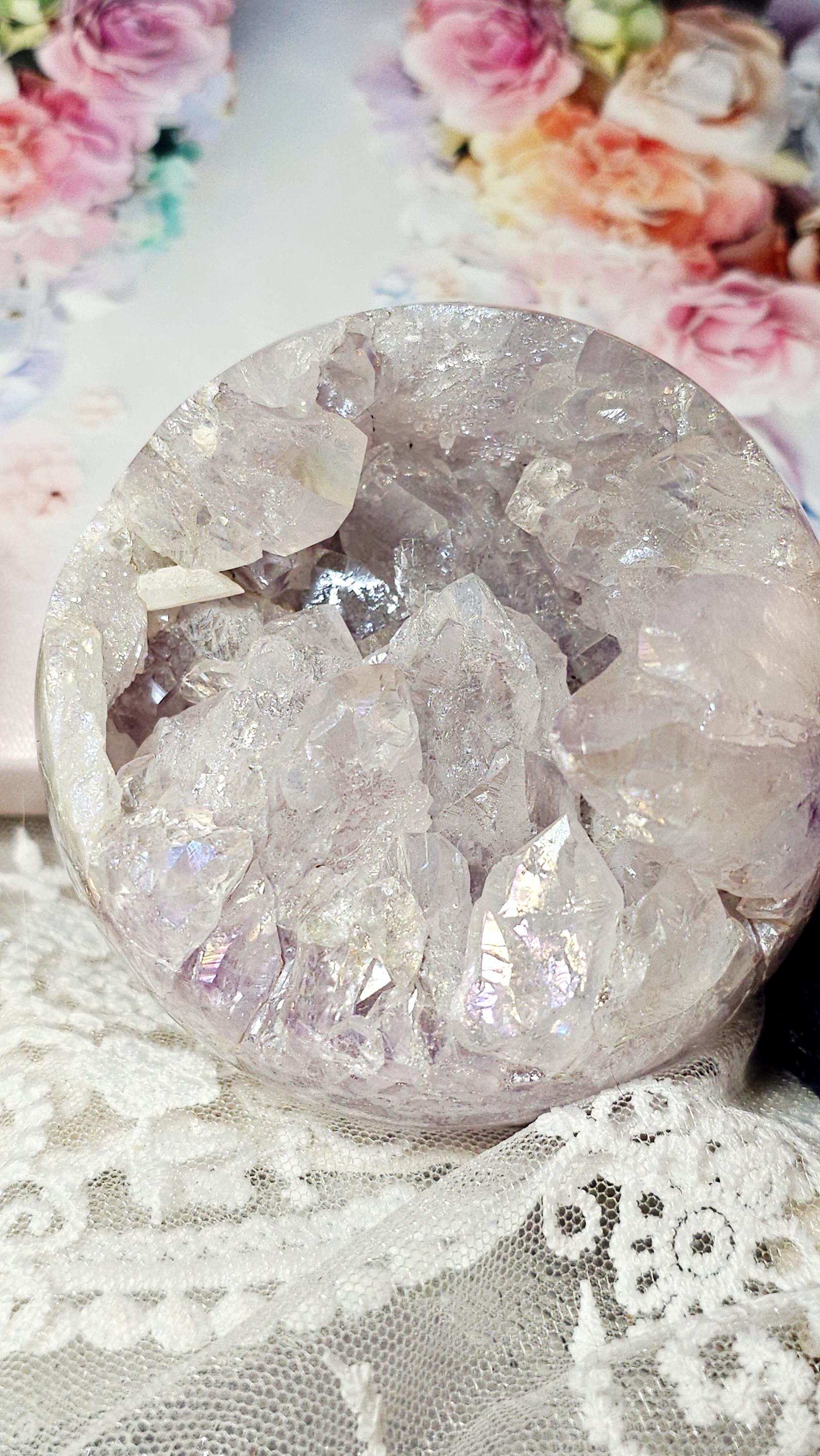 Rare Angel Aura Amethyst Sphere, Home Decor, Crystal Ball,  Gift, Statement Piece