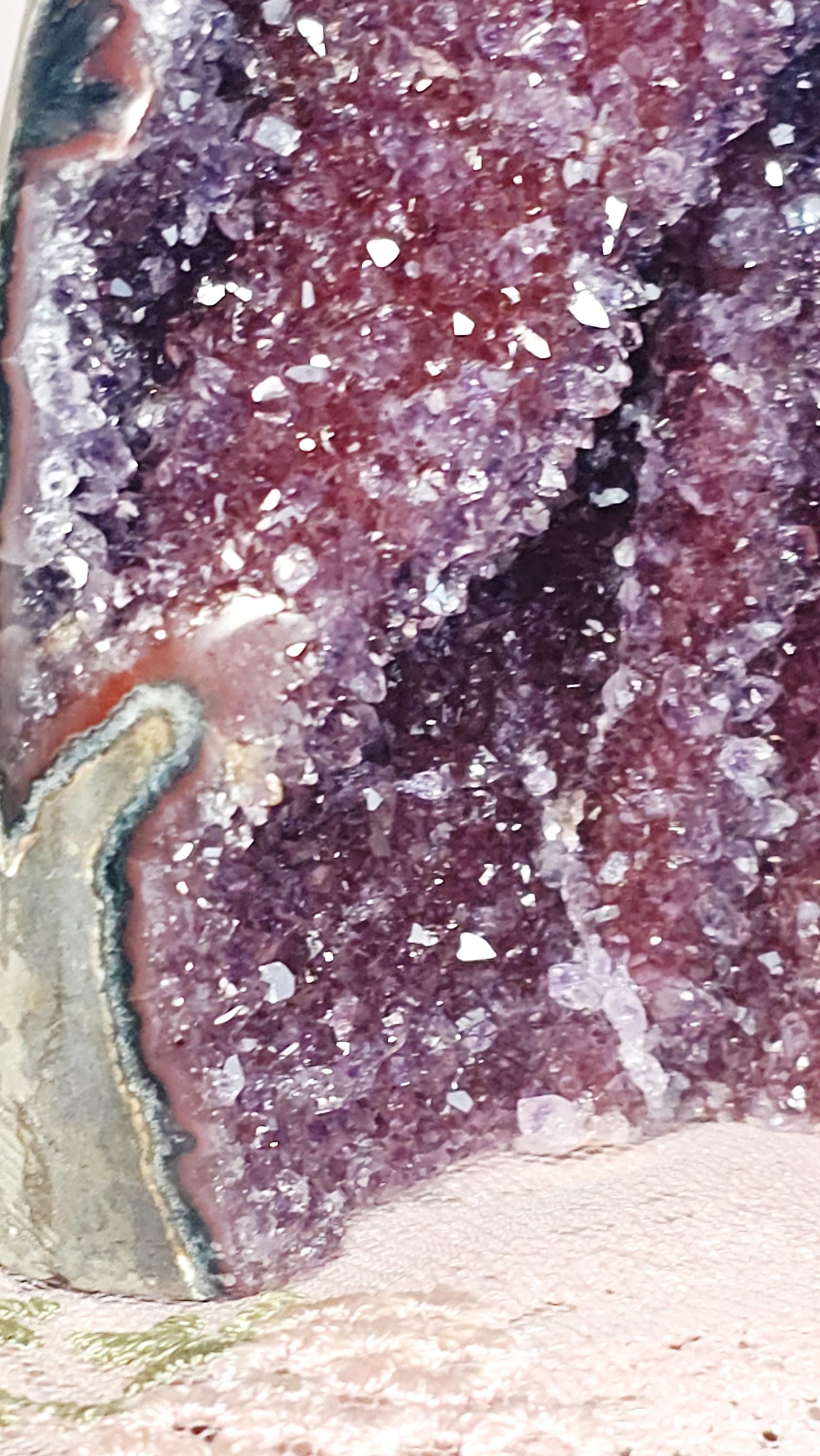 Rainbow Amethyst Cutbase, Red and Purple Amethyst, Statement Piece, Home Decor, Crystal Gift