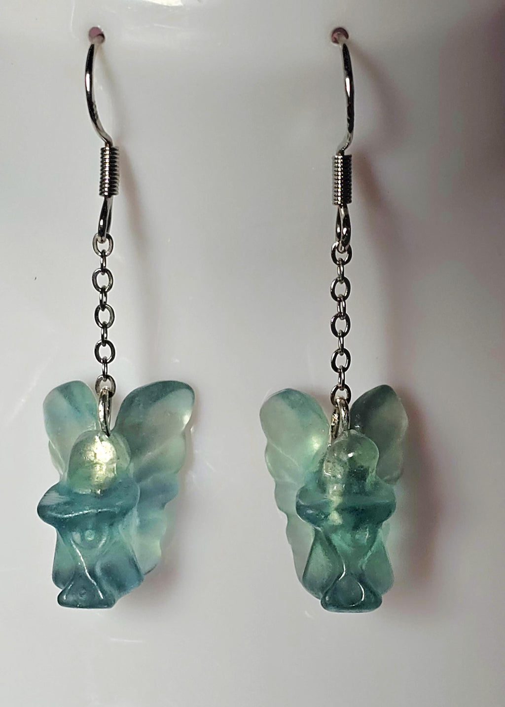 Fluorite Fairy Earrings 925 Silver , Handmade Earrings,