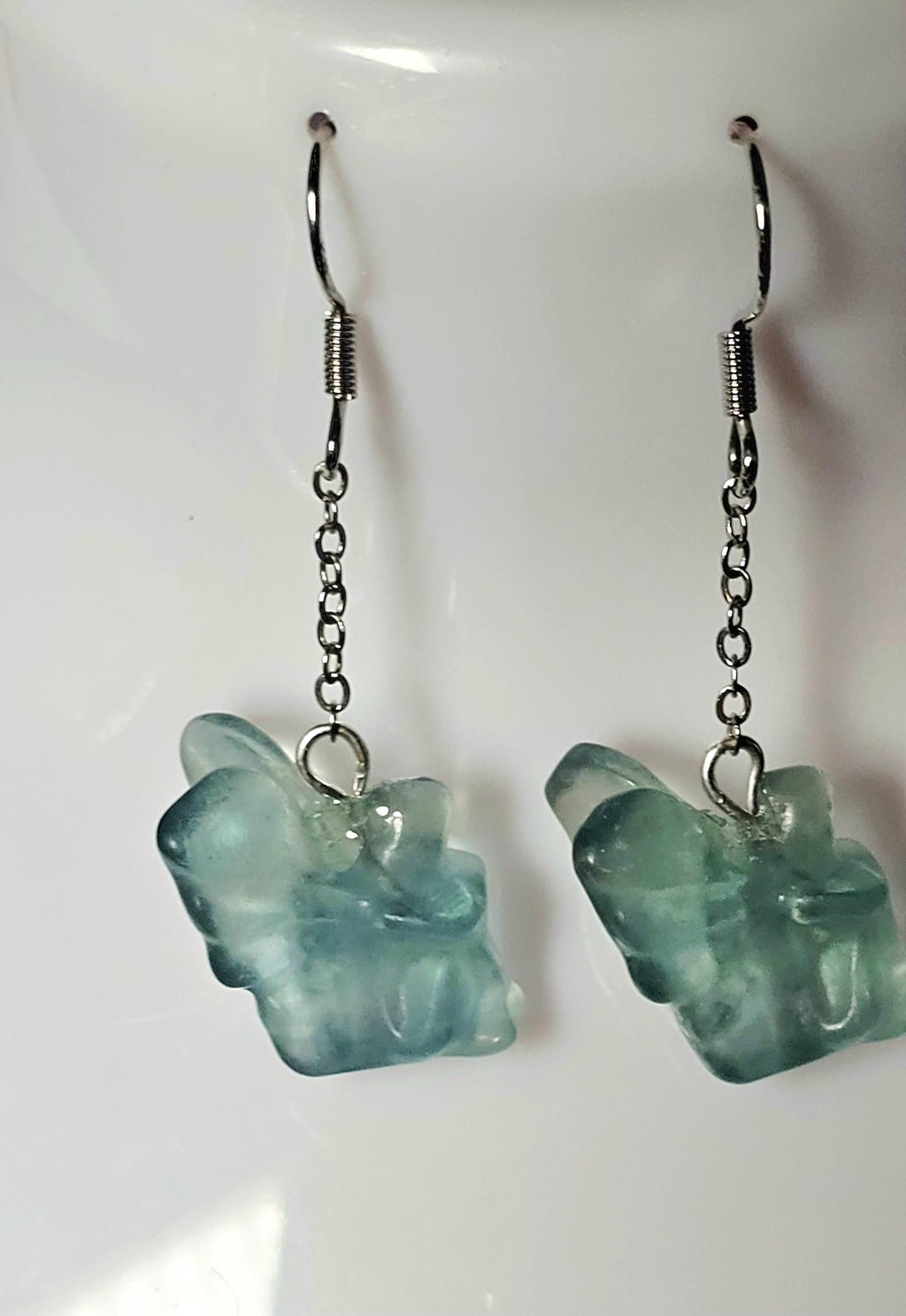 Fluorite Fairy Earrings 925 Silver , Handmade Earrings,