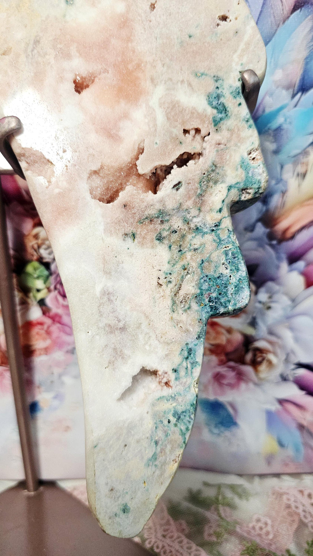 LG Large Pink Amethyst Wings, Druzy Crystal Decor