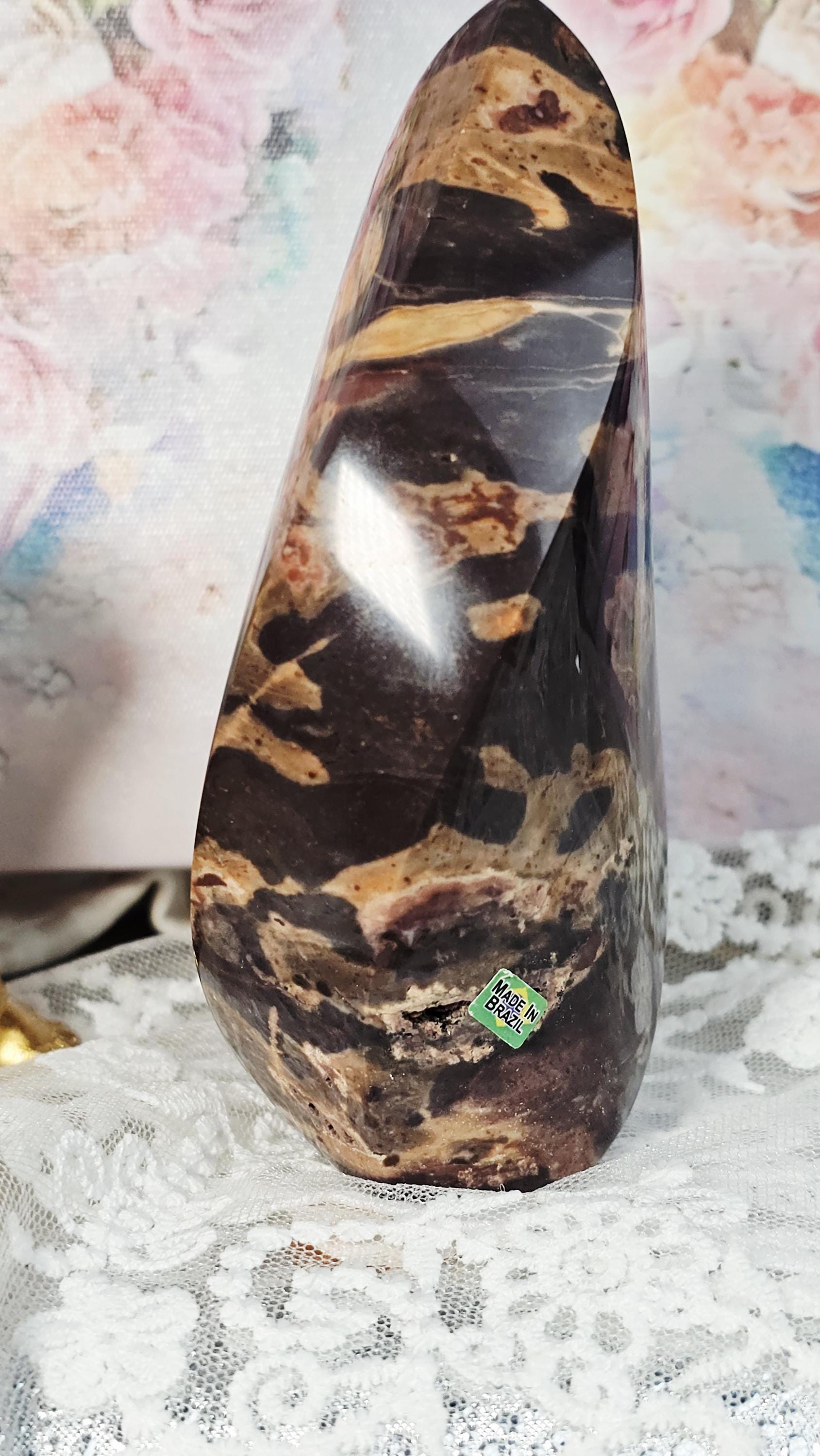 Brazilian Zebra Jasper Flame, Rare, Crystal Decor