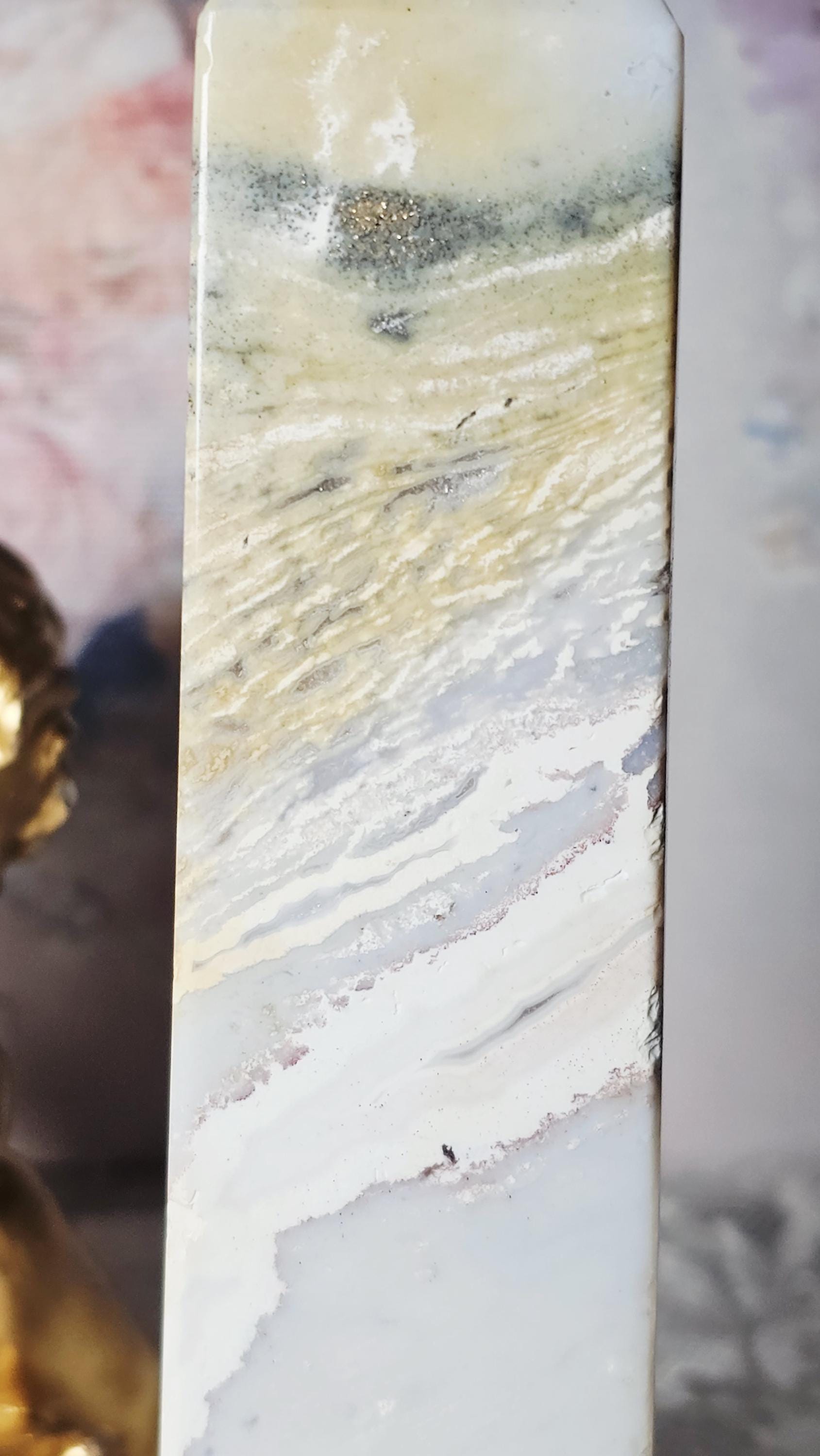 Colorful Ocean Jasper Tower, Rare, Gift, Home Decor
