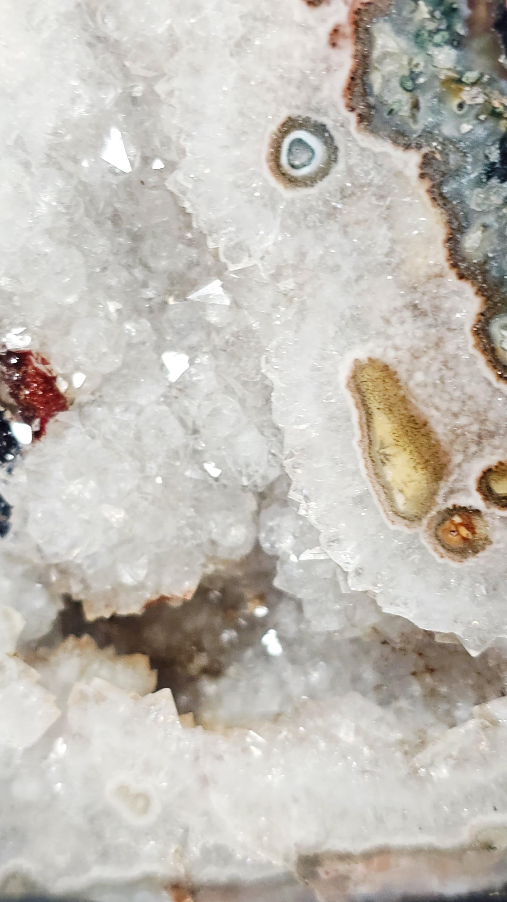 Amethyst Stalactite Calcite Cathedral, Rainbow Geode Crystal Specimen, Uruguay Origin