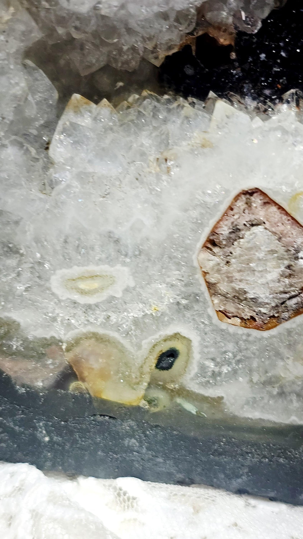 Amethyst Stalactite Calcite Cathedral, Rainbow Geode Crystal Specimen, Uruguay Origin