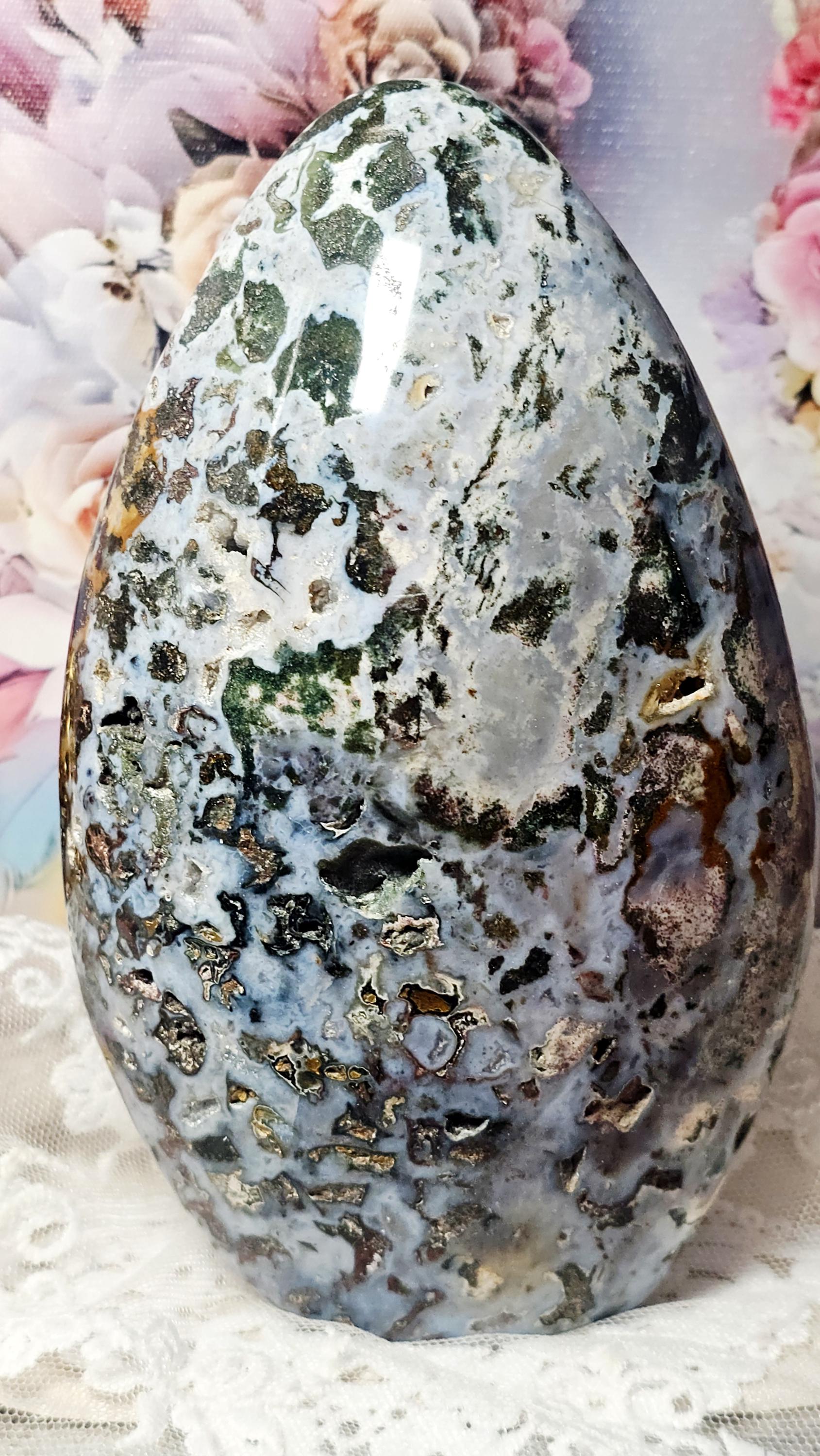 Galaxy Ocean Jasper Freeform, Vibrant Chakra Crystal, Home Decor Gift