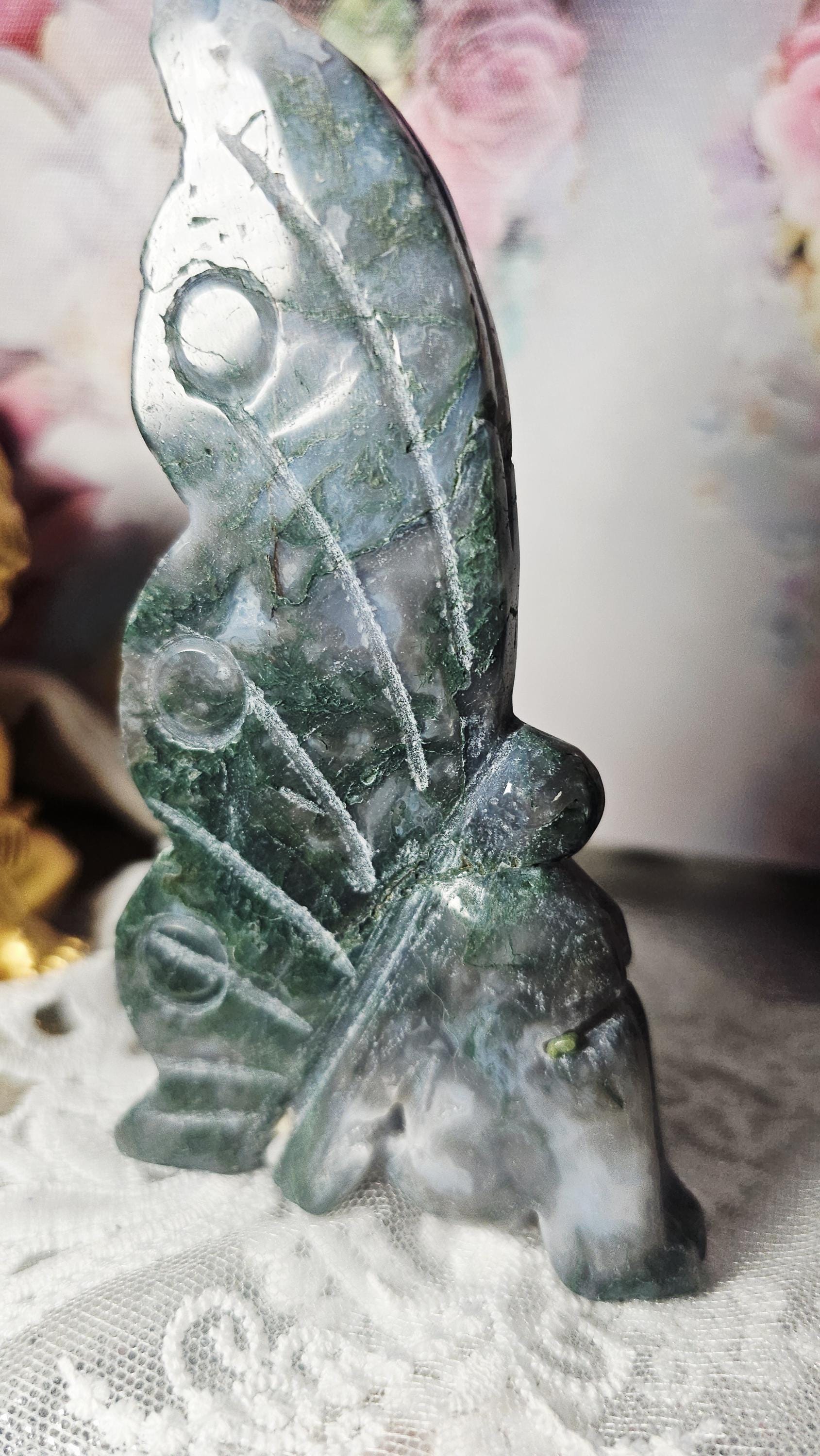 LG Moss Agate  Fairy, Fairy, Crystal Gift, Home Decor