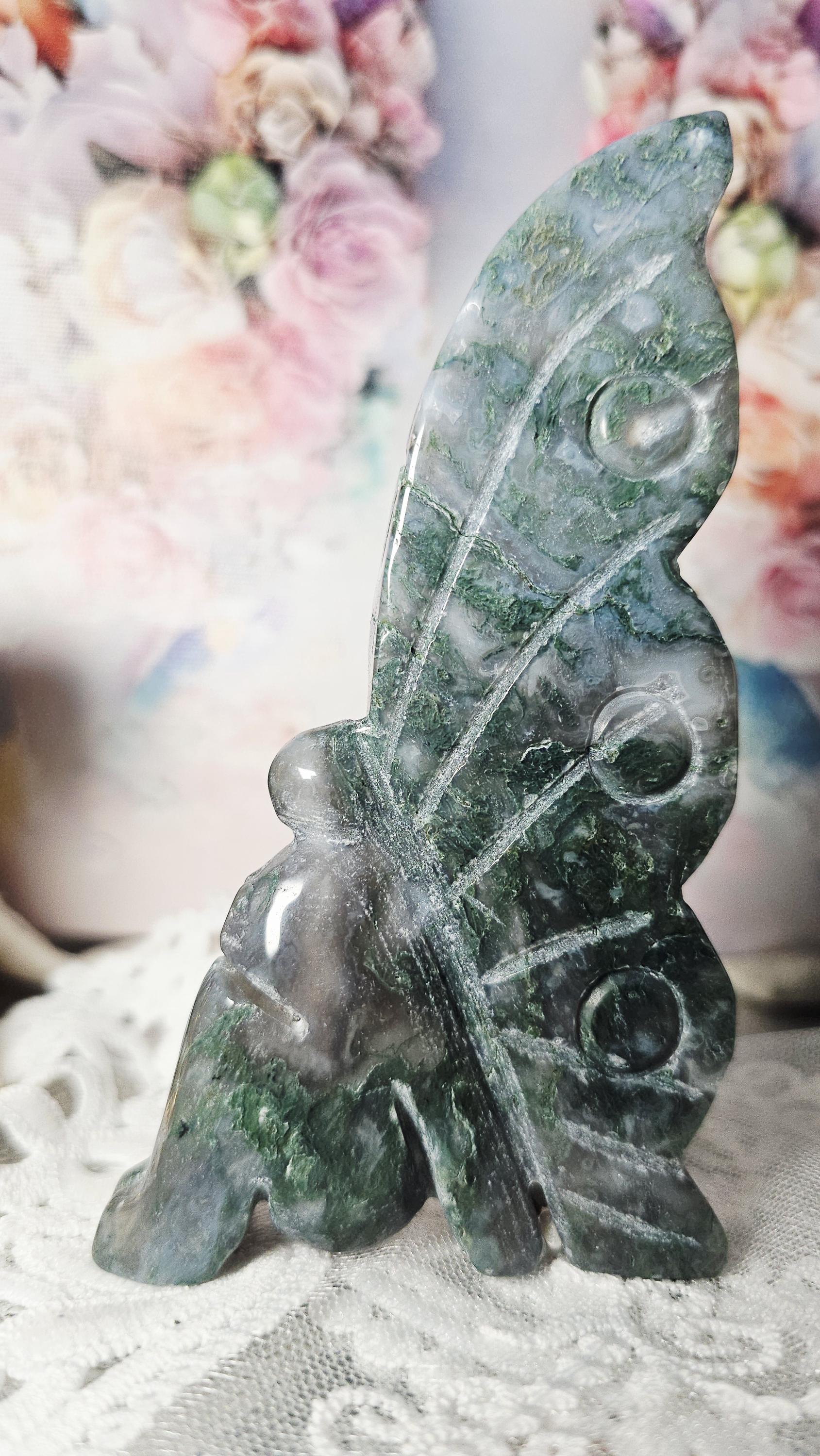 LG Moss Agate  Fairy, Fairy, Crystal Gift, Home Decor