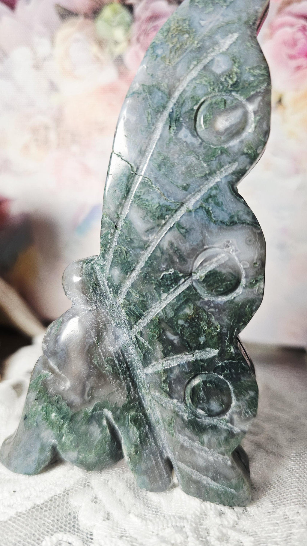 LG Moss Agate  Fairy, Fairy, Crystal Gift, Home Decor