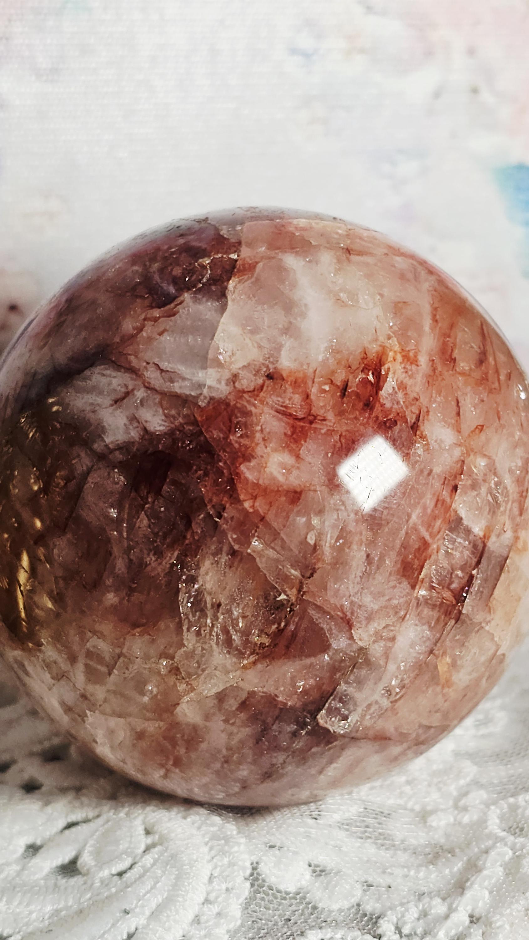 LG Fire Quartz Sphere, Crystal Ball, Home Decor, Gift