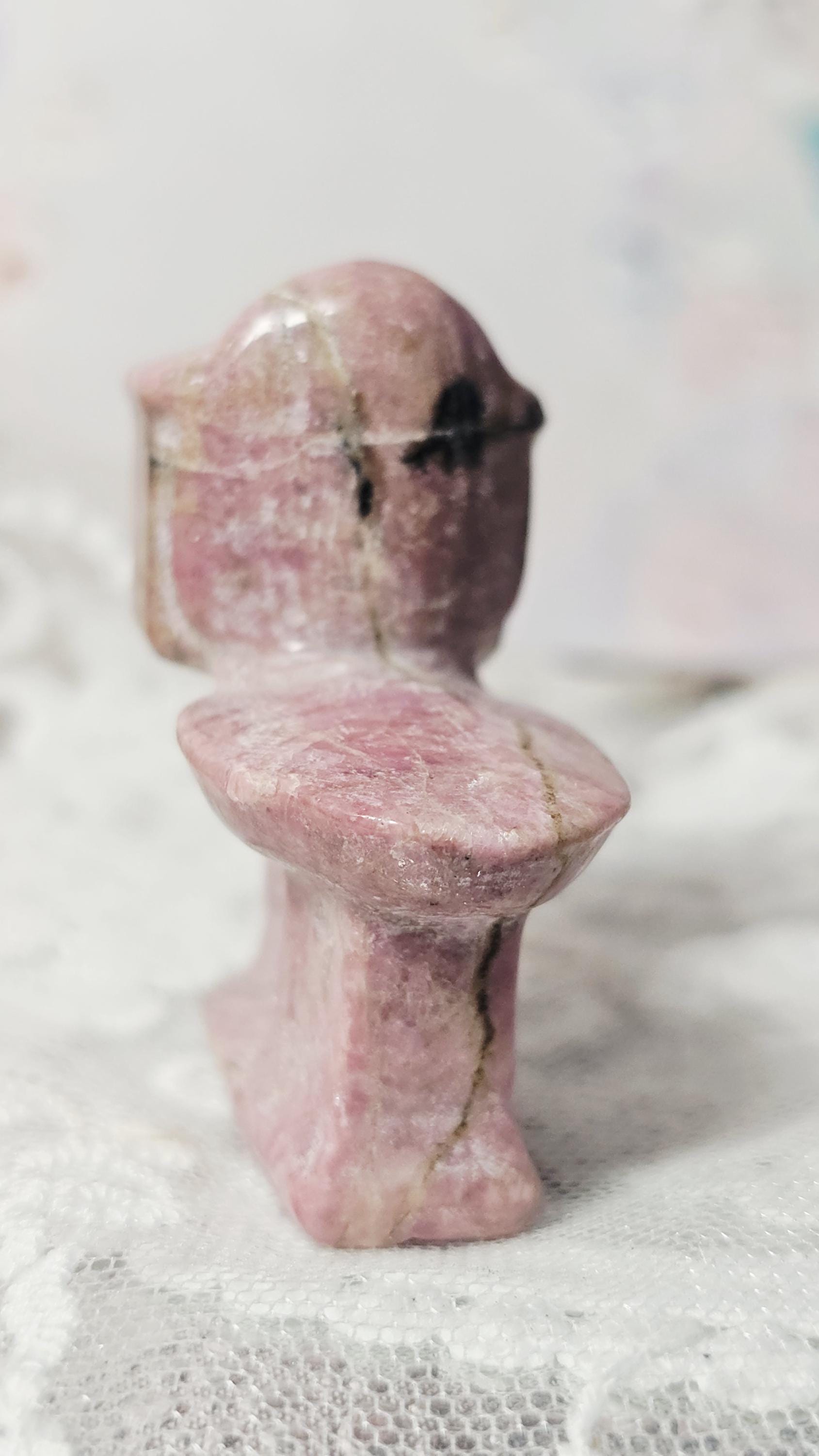 Rhodonite Toilet, Funny, Metaphysical Crystals, Meditation Gemstones, Home Decor, Gift