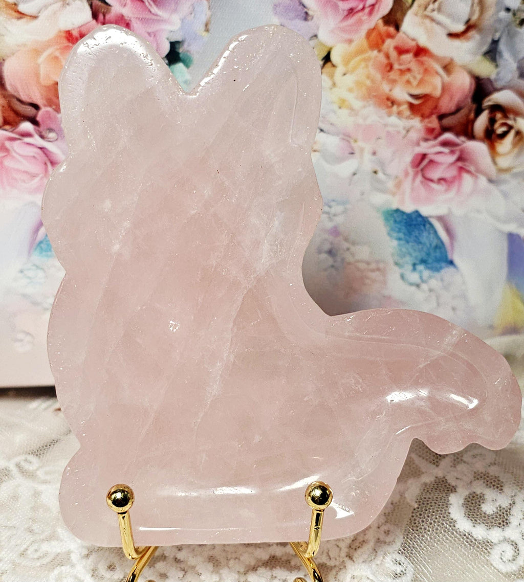 Rose Quartz Cat Bowl, Love and Healing Crystal, Heart Chakra