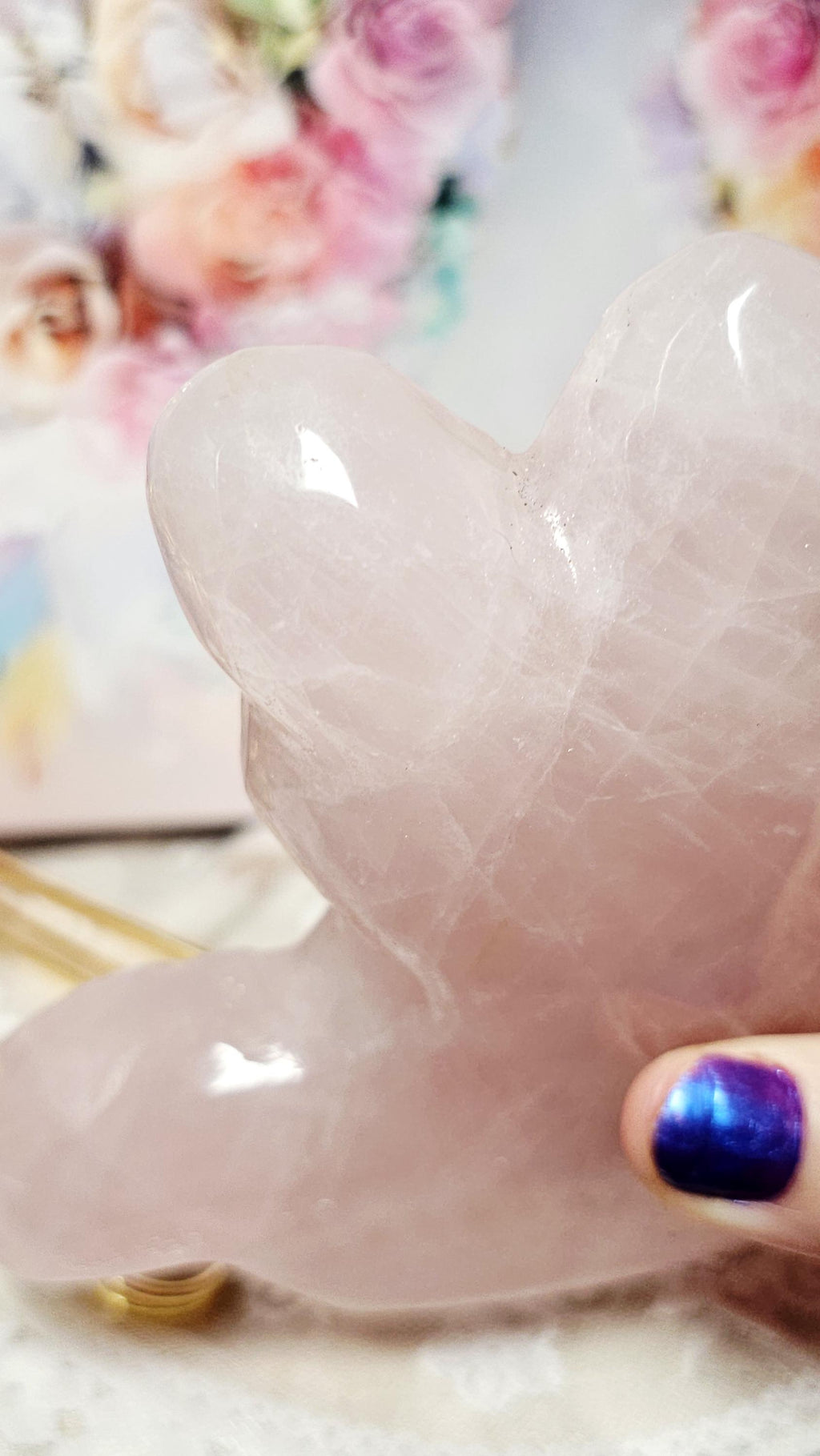 Rose Quartz Cat Bowl, Love and Healing Crystal, Heart Chakra