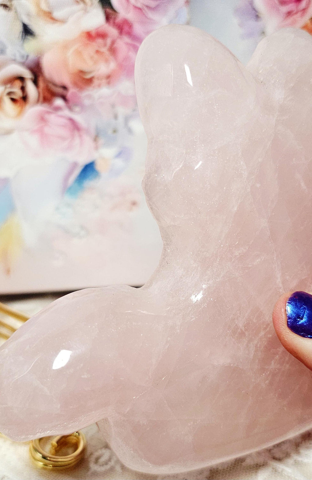 Rose Quartz Cat Bowl, Love and Healing Crystal, Heart Chakra