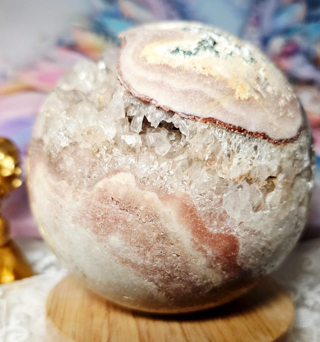 3 lb Pink Amethyst Sphere, Rare, Crystal Ball, Home Decor, Pink