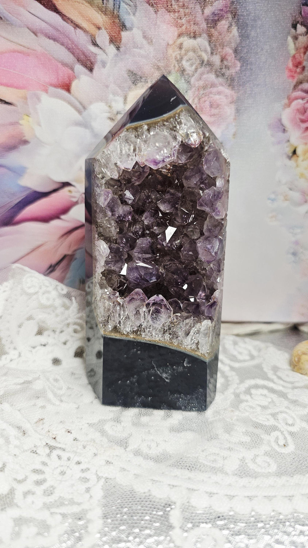 Rainbow Amethyst Tower, Amethyst with Agate , Crystal Set