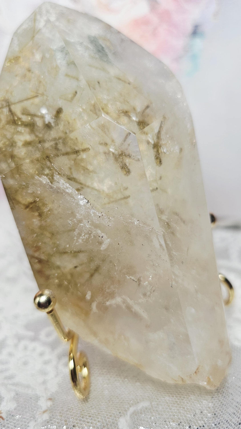 Rutilated Quartz, Green Tourmaline Freeform, Rare, Home Decor, Gift