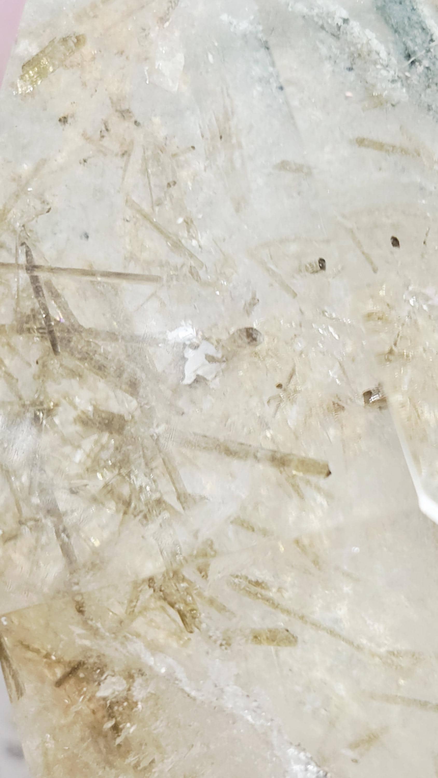 Rutilated Quartz, Green Tourmaline Freeform, Rare, Home Decor, Gift