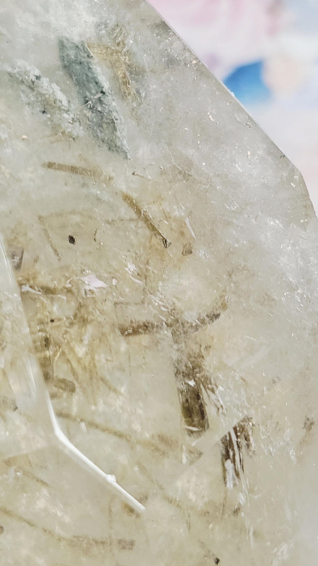 Rutilated Quartz, Green Tourmaline Freeform, Rare, Home Decor, Gift