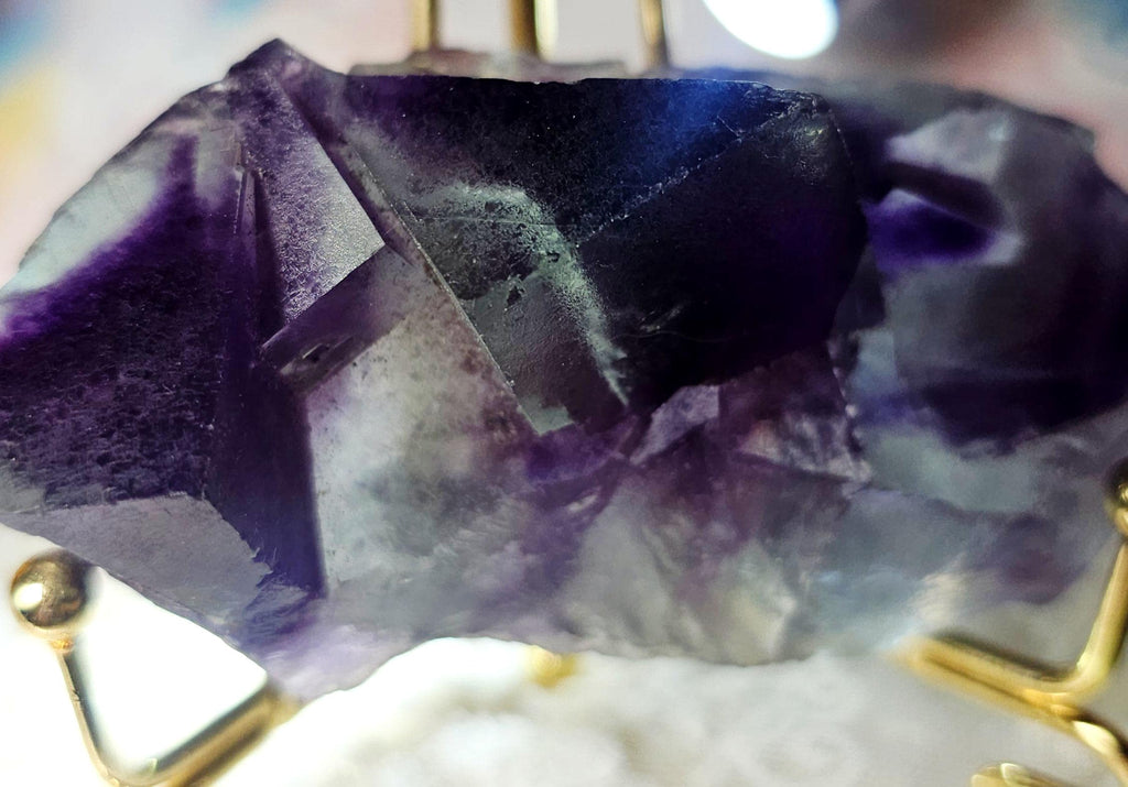 Octahedron Fluorite Specimen, Inner Mongolia, Purple Blue Green Bands, Rare Large Crystal