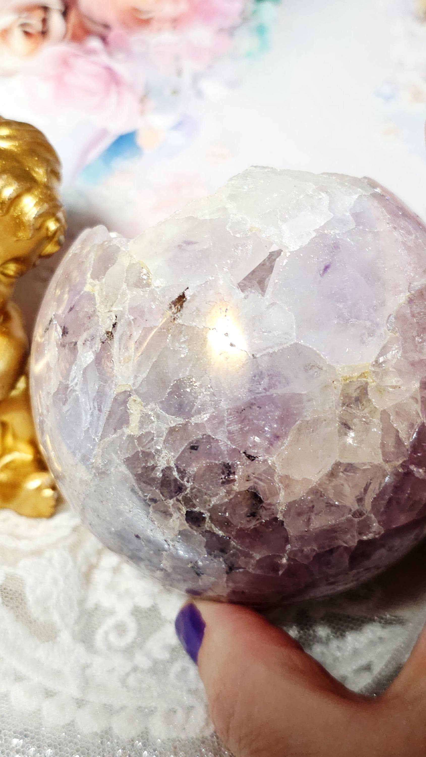 Rare Angel Aura Amethyst Sphere, Home Decor, Crystal Ball,  Gift, Statement Piece