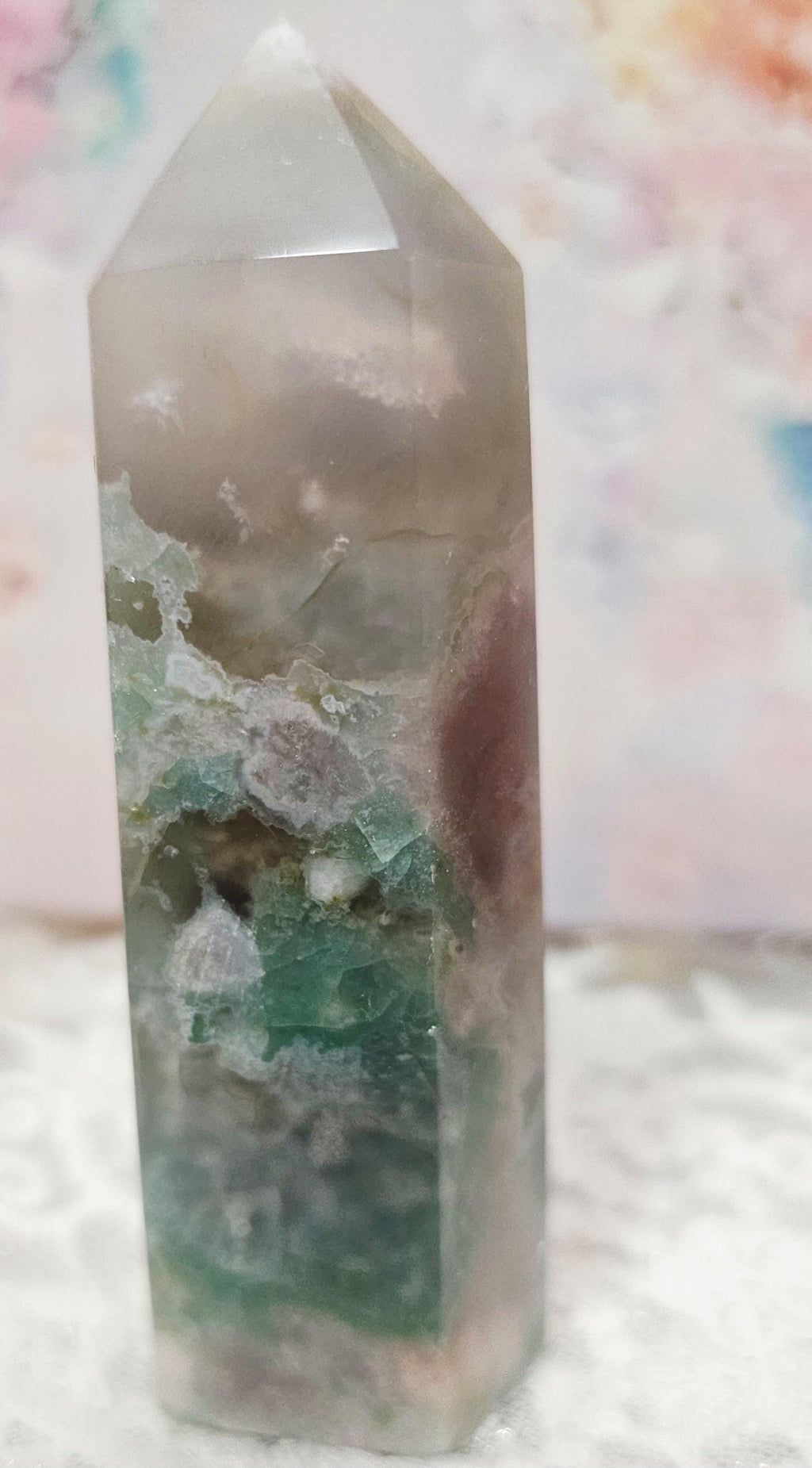 Green Flower Agate Tower, Crystal Tower, Crystals, Gift