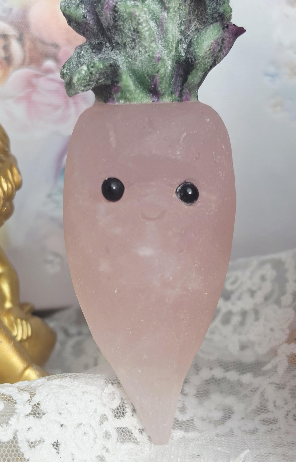 Pink Calcite and Ruby in Fuschite Crystal Buddy, Heart Chakra, Abundance, Anxiety Relief