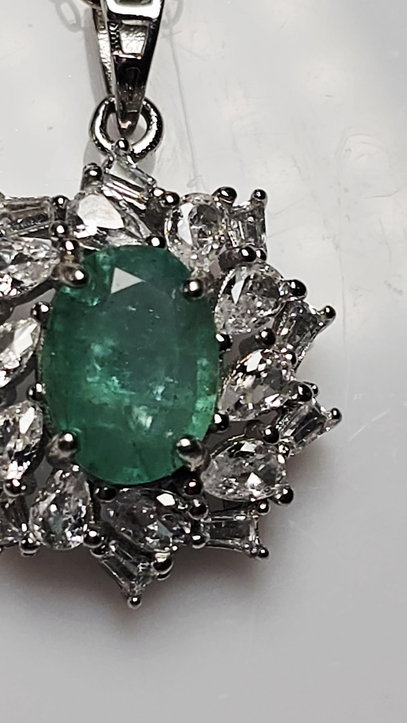 Green Tourmaline with Natural Zircon Pendant Necklace Handmade with 925 Silver, Cabochon Gemstone, Aquamarine Jewelry