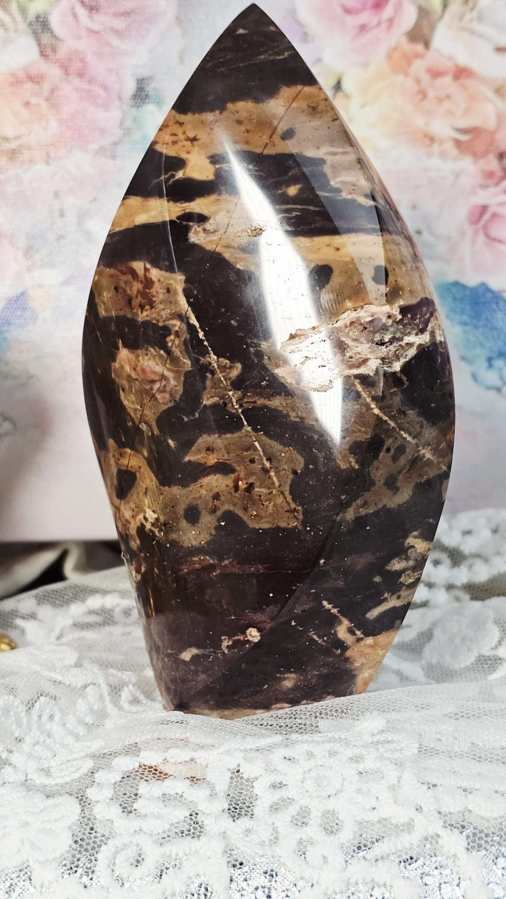 Brazilian Zebra Jasper Flame, Rare, Crystal Decor