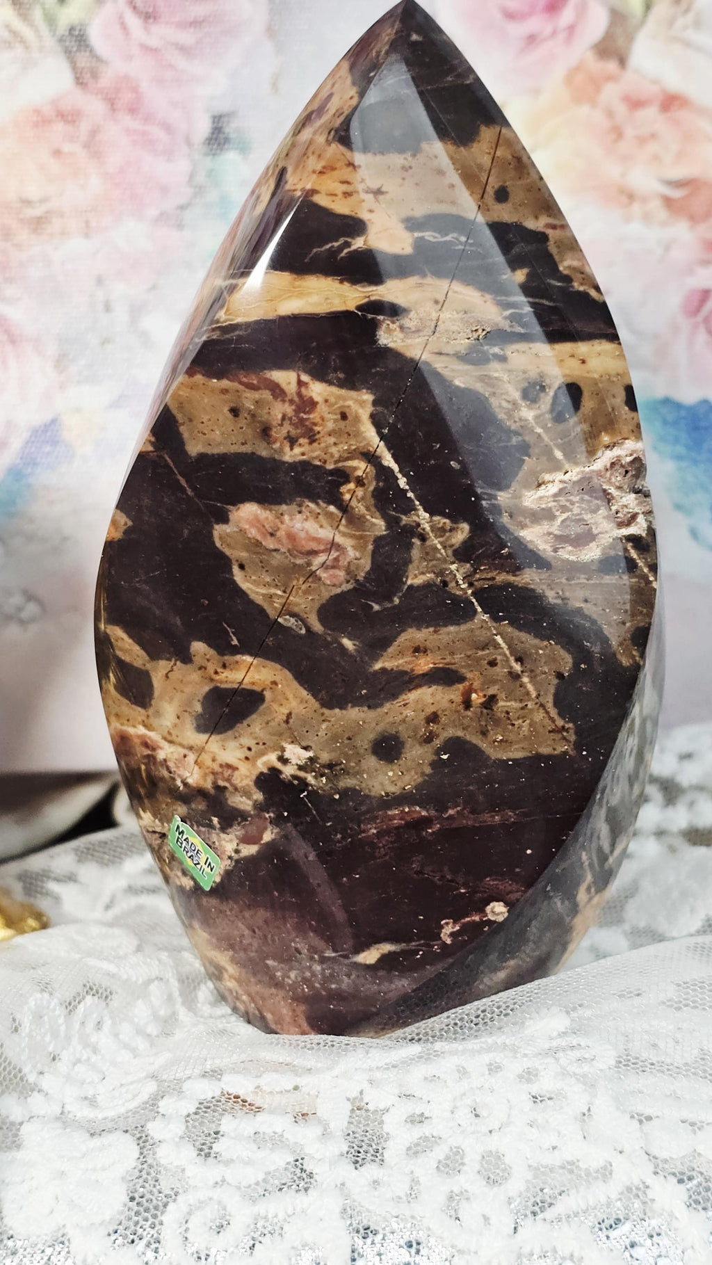 Brazilian Zebra Jasper Flame, Rare, Crystal Decor
