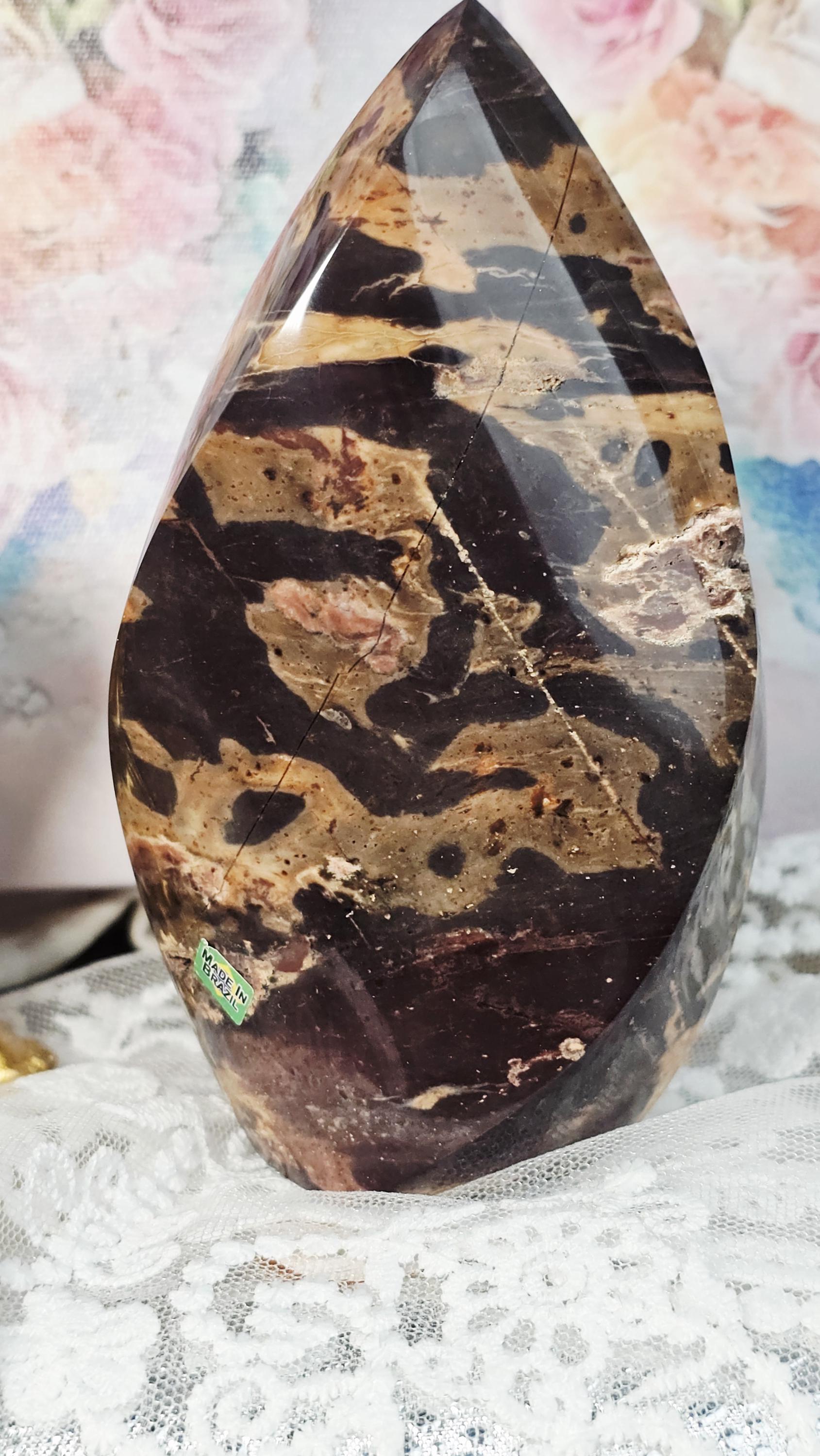 Brazilian Zebra Jasper Flame, Rare, Crystal Decor