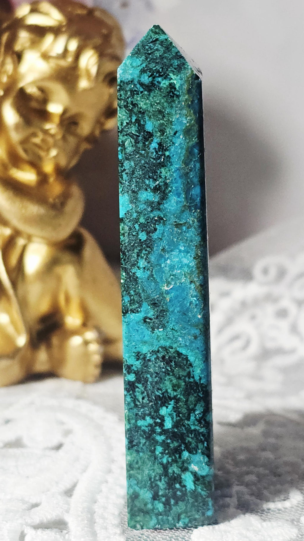Chrysocolla Crystal Towers, Rare , Crystals, Home Decor