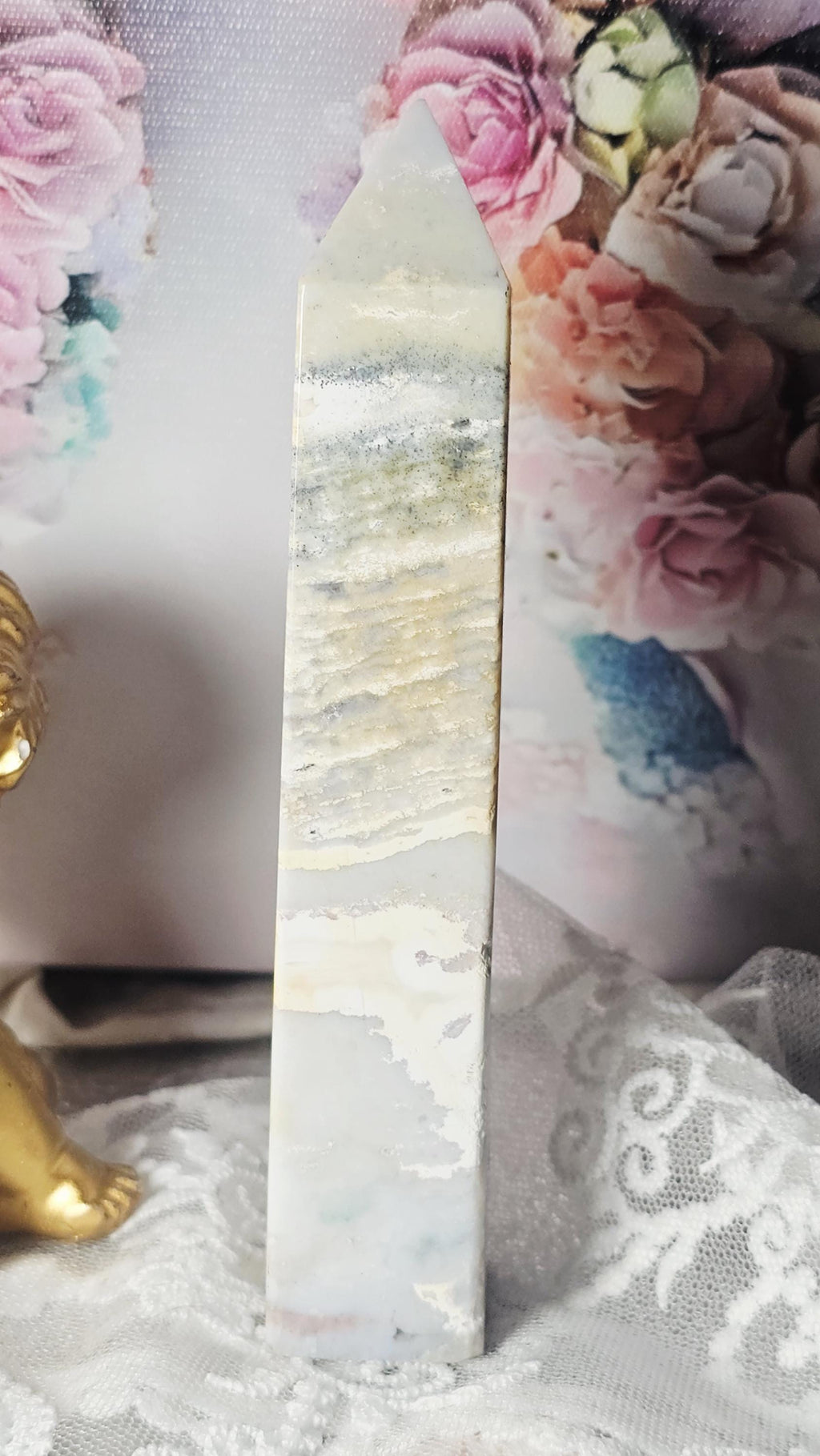 Colorful Ocean Jasper Tower, Rare, Gift, Home Decor