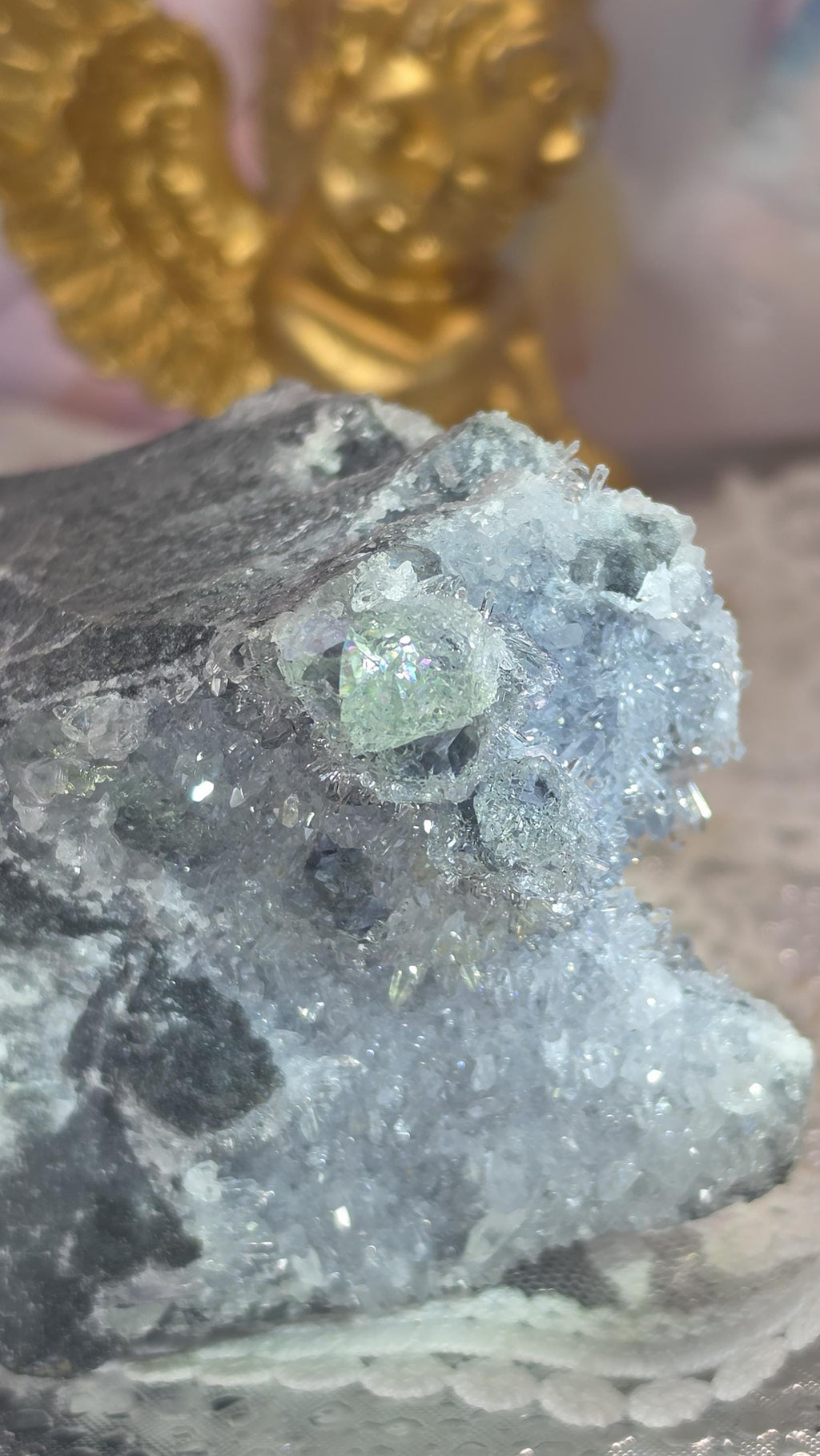 Fujian Fluorite, Saphlerite, Chalcopyrite and Calcite Rainbow Specimen